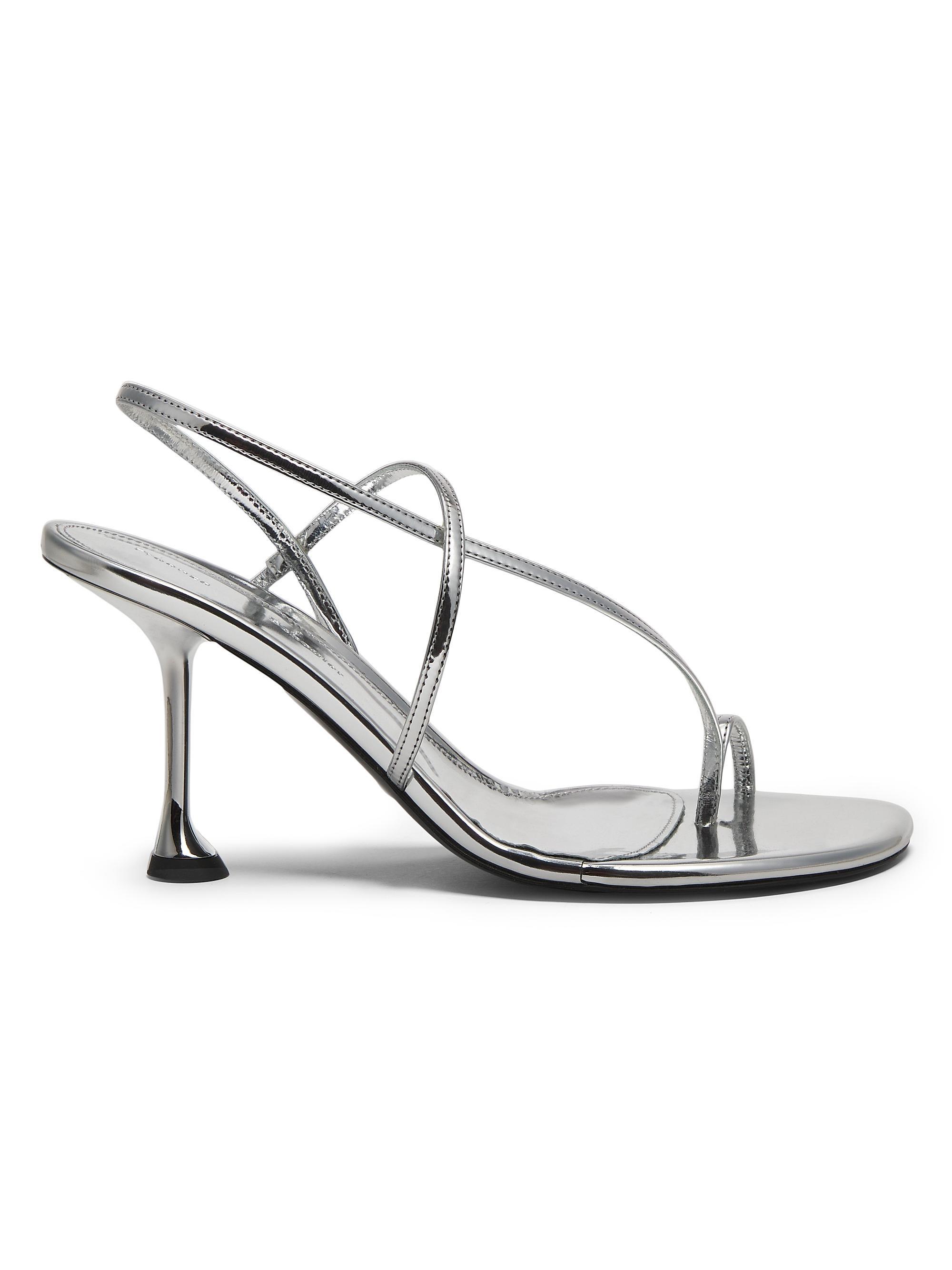 Proenza Schouler Women's Tee 85MM Satin Slingback Sandals - Silver
