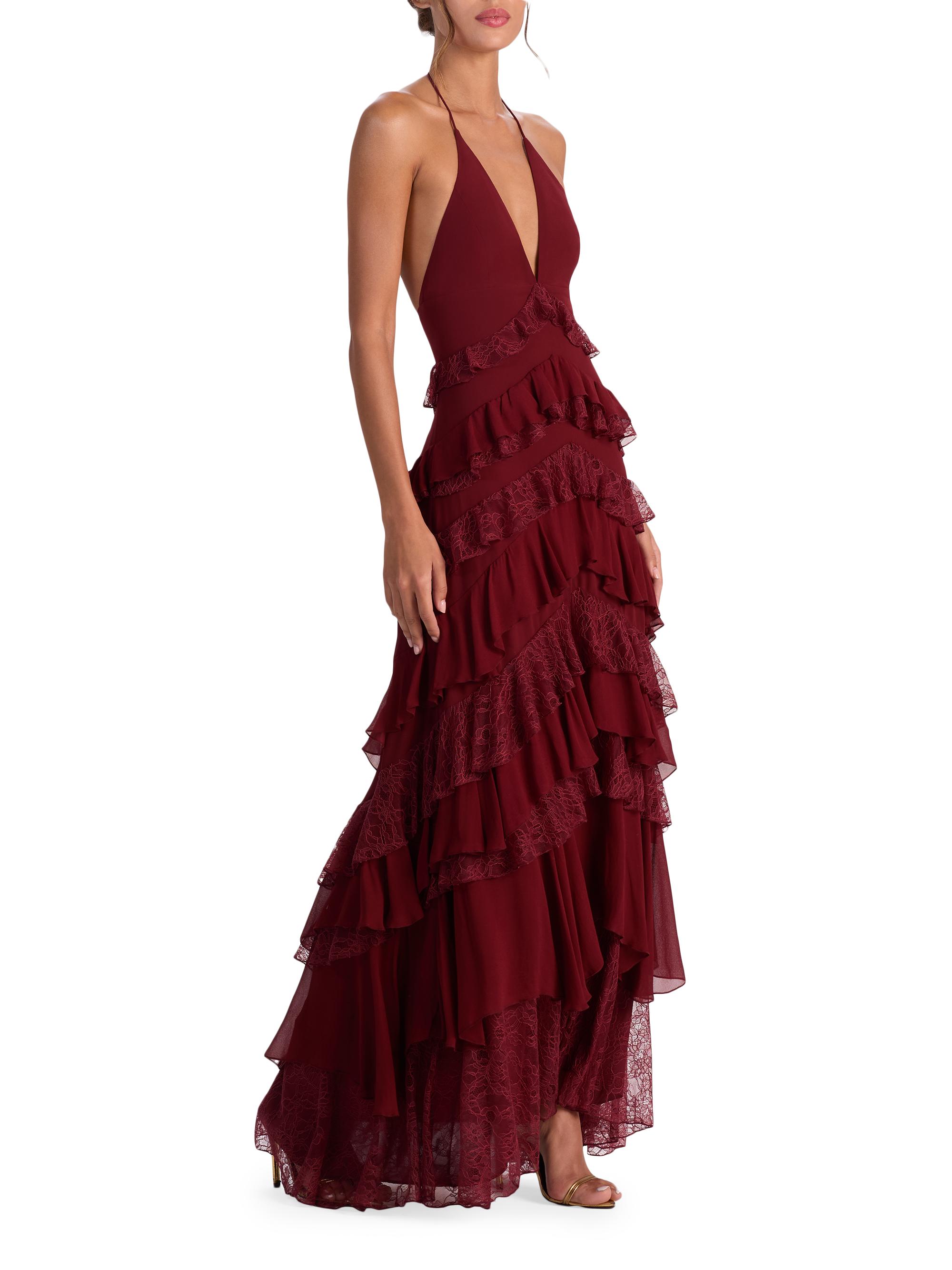 ALICE + OLIVIA Liana Tiered Ruffled Maxi Dress | Saks Fifth Avenue