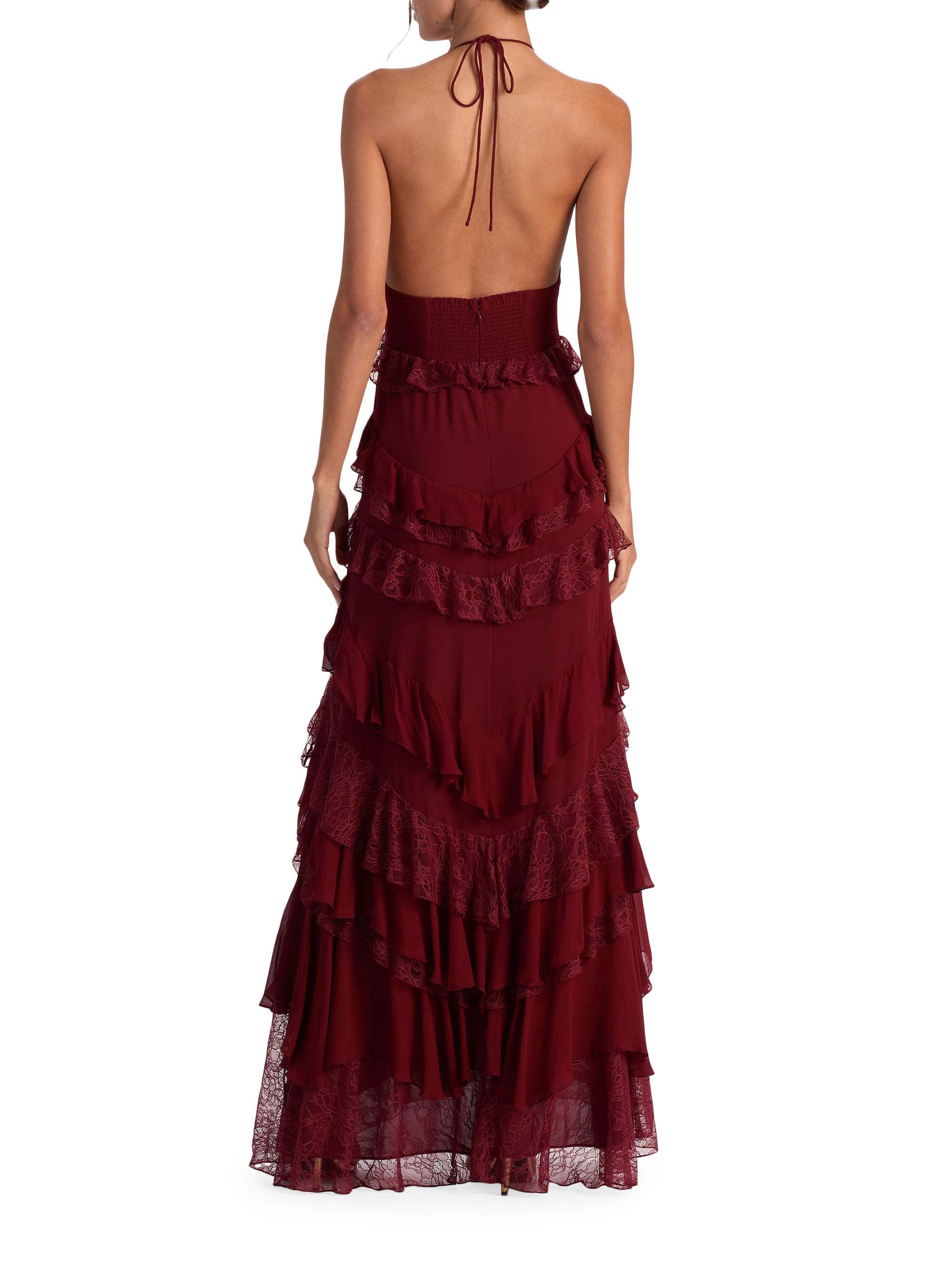 ALICE + OLIVIA Liana Tiered Ruffled Maxi Dress | Saks Fifth Avenue