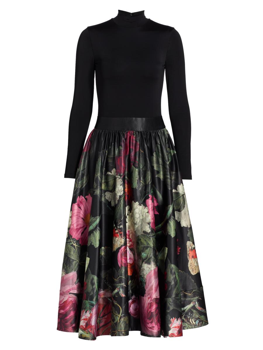 alice + olivia chara off-the-shoulder flared midi-dress ALICE + OLIVIA Arcana Off The Shoulder Flared Midi Dress
