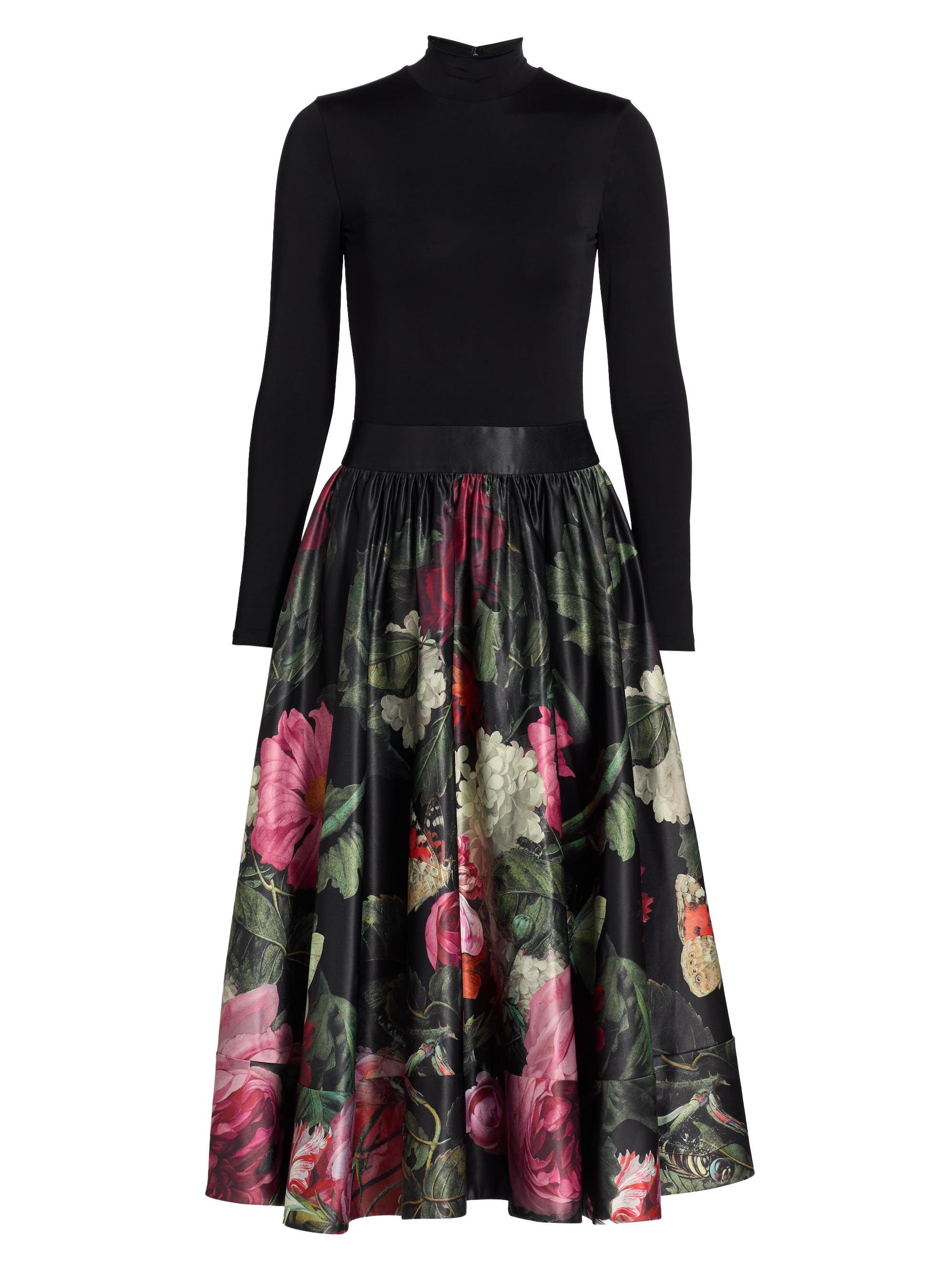 Alice + Olivia Chara Floral Fit & Flare Midi-Dress | Saks Fifth Avenue