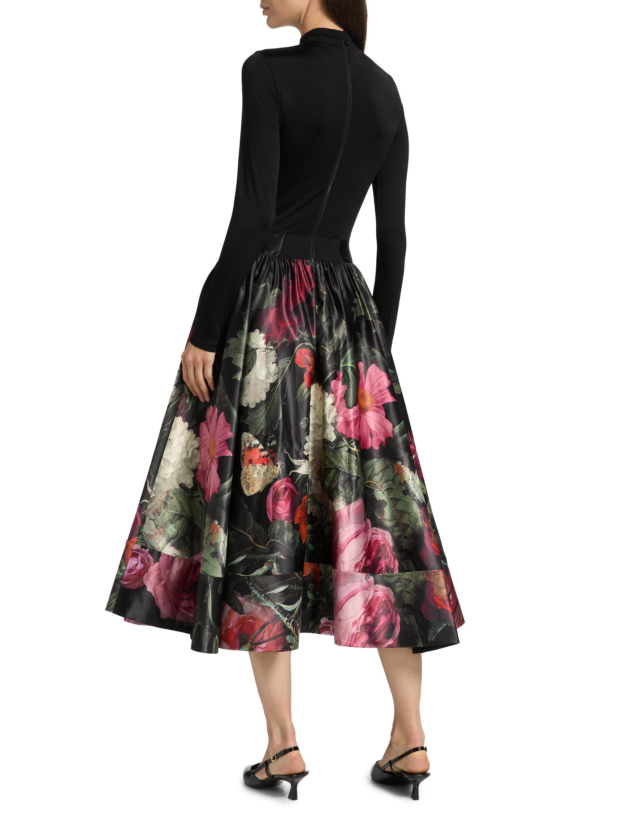 chara two tone tweed midi dress ALICE + OLIVIA Chara Floral Fit & Flare Midi-Dress