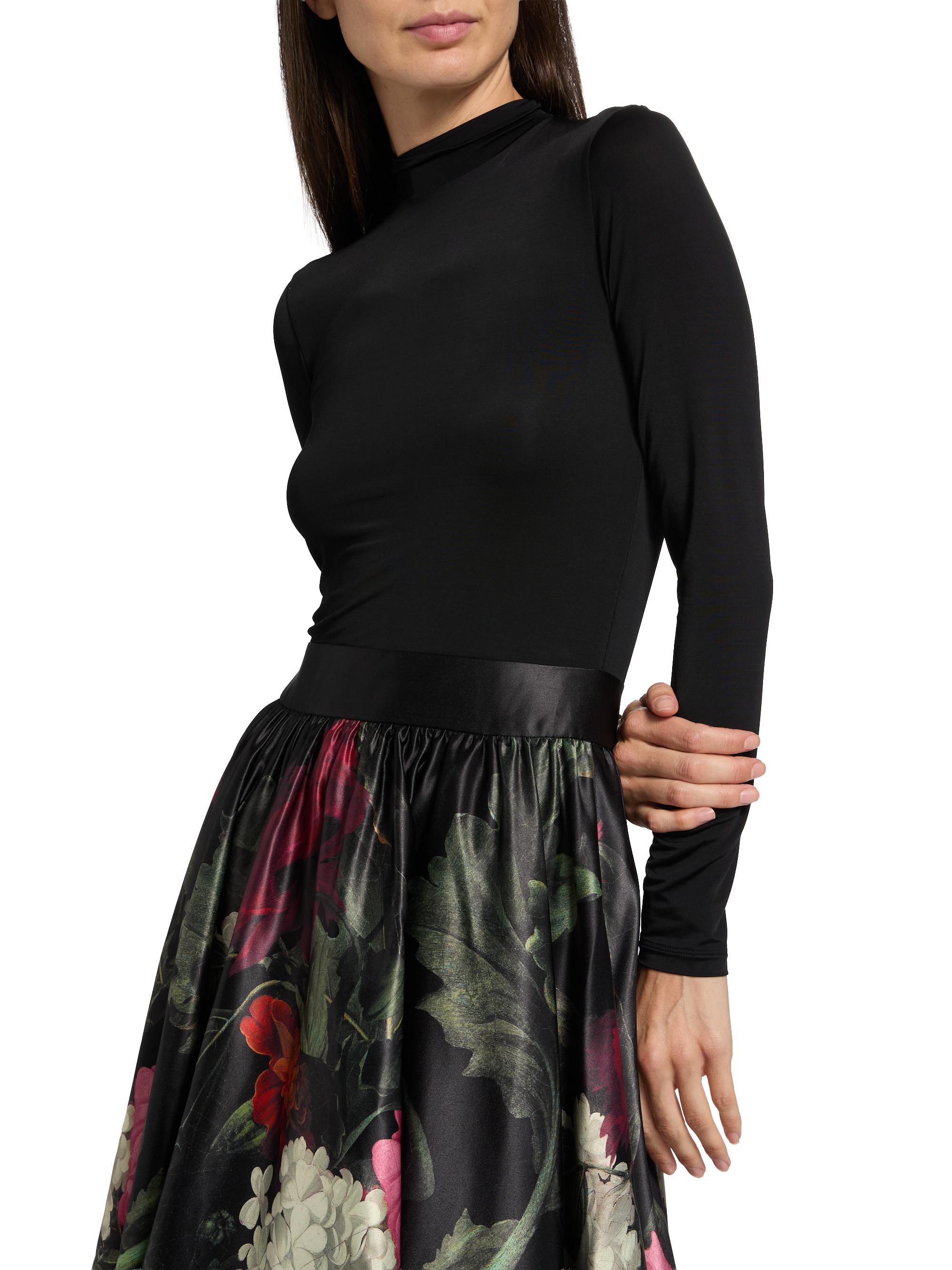 green emerald velvet dress Xara Floral Midi Dress main image 0