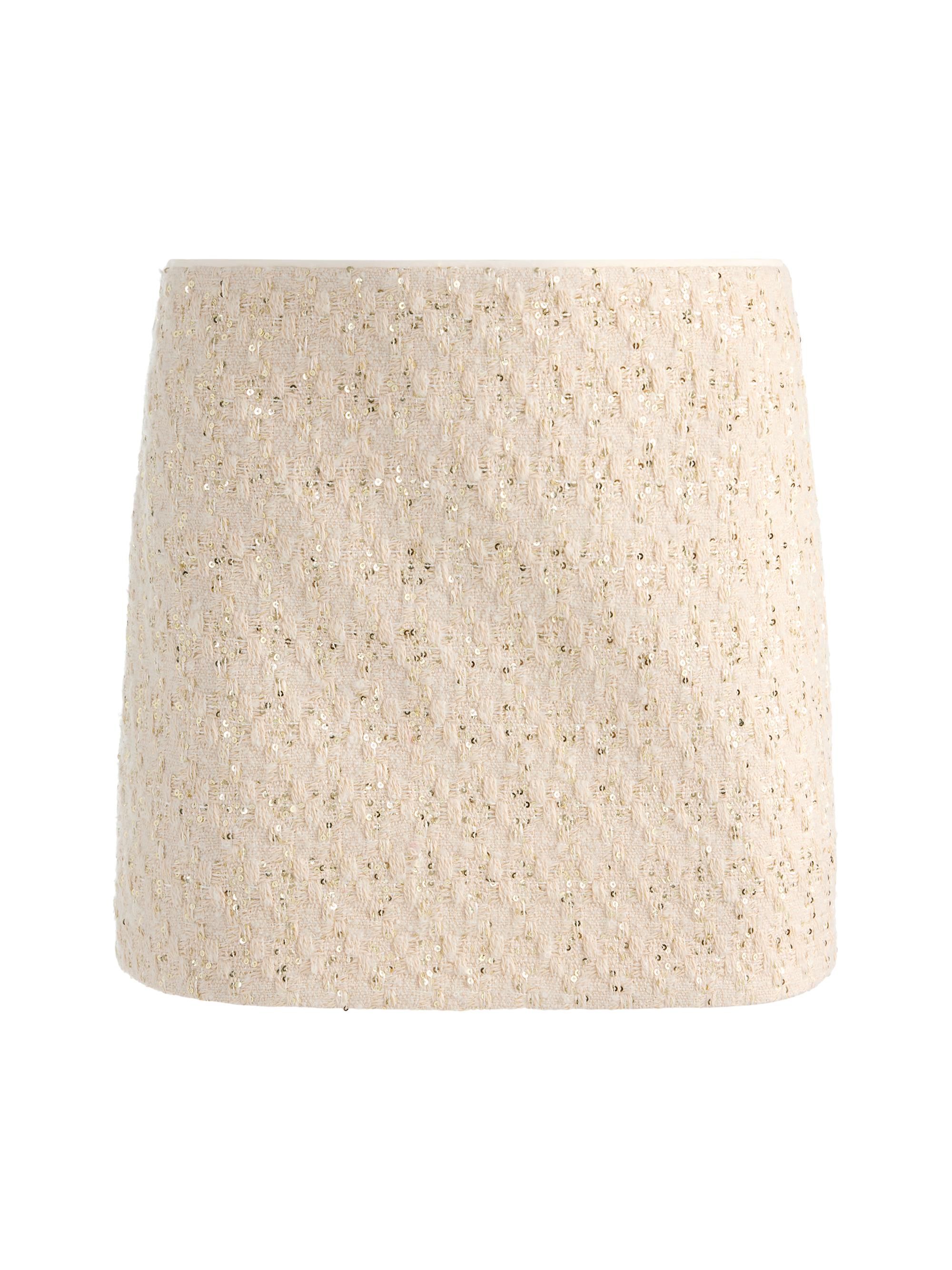 ALICE + OLIVIA Women's Rubi Sequined Tweed Miniskirt - Natural