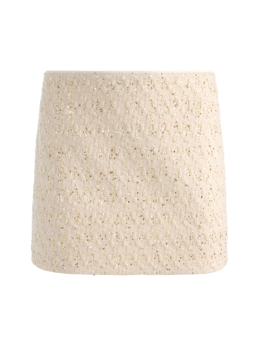Alice And Olivia Women's Rubi Sequined Tweed Miniskirt In Brown