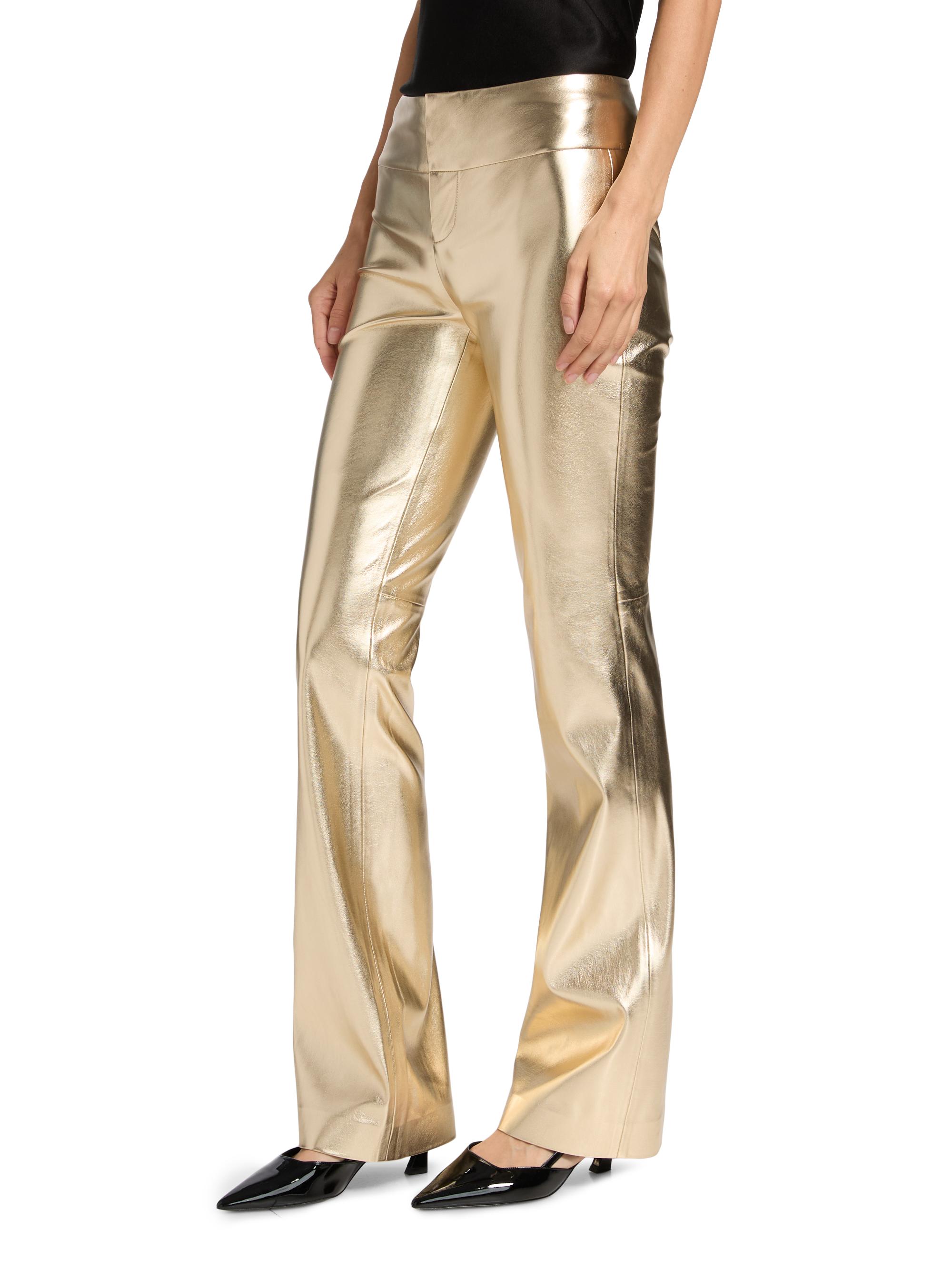 ALICE + OLIVIA Olivia Metallic Faux-Leather Boot-Cut Pants | Saks