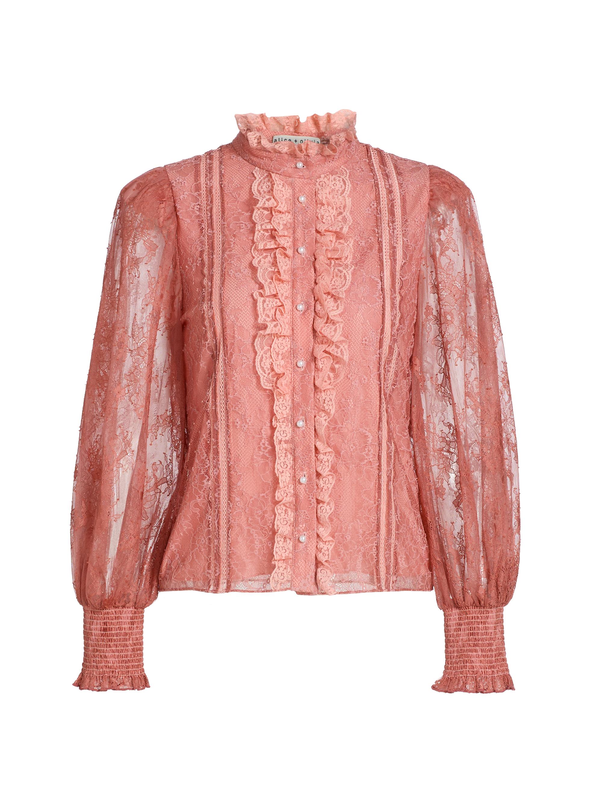 ALICE + OLIVIA Eugenia Lace Handkerchief Blouse | Saks Fifth Avenue