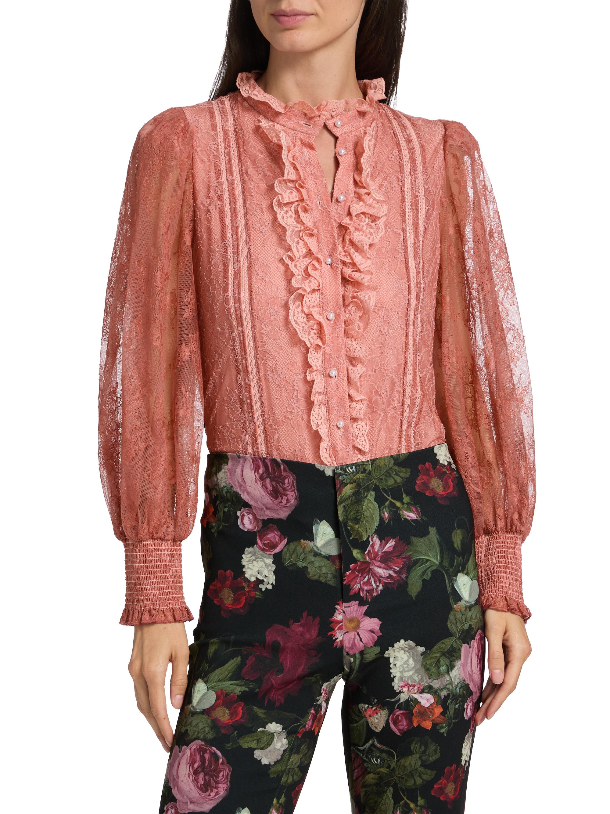 ALICE + OLIVIA Eugenia Lace Handkerchief Blouse | Saks Fifth Avenue