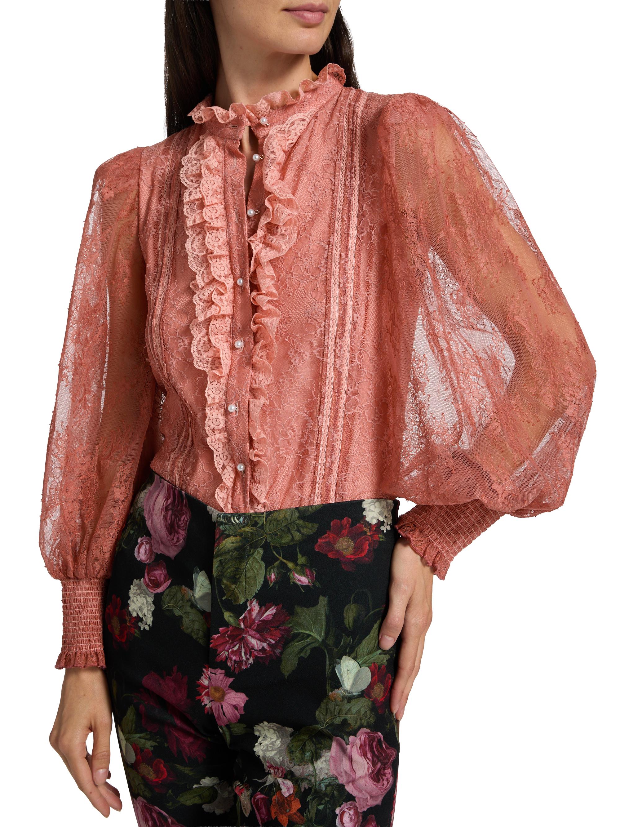 ALICE + OLIVIA Eugenia Lace Handkerchief Blouse | Saks Fifth Avenue