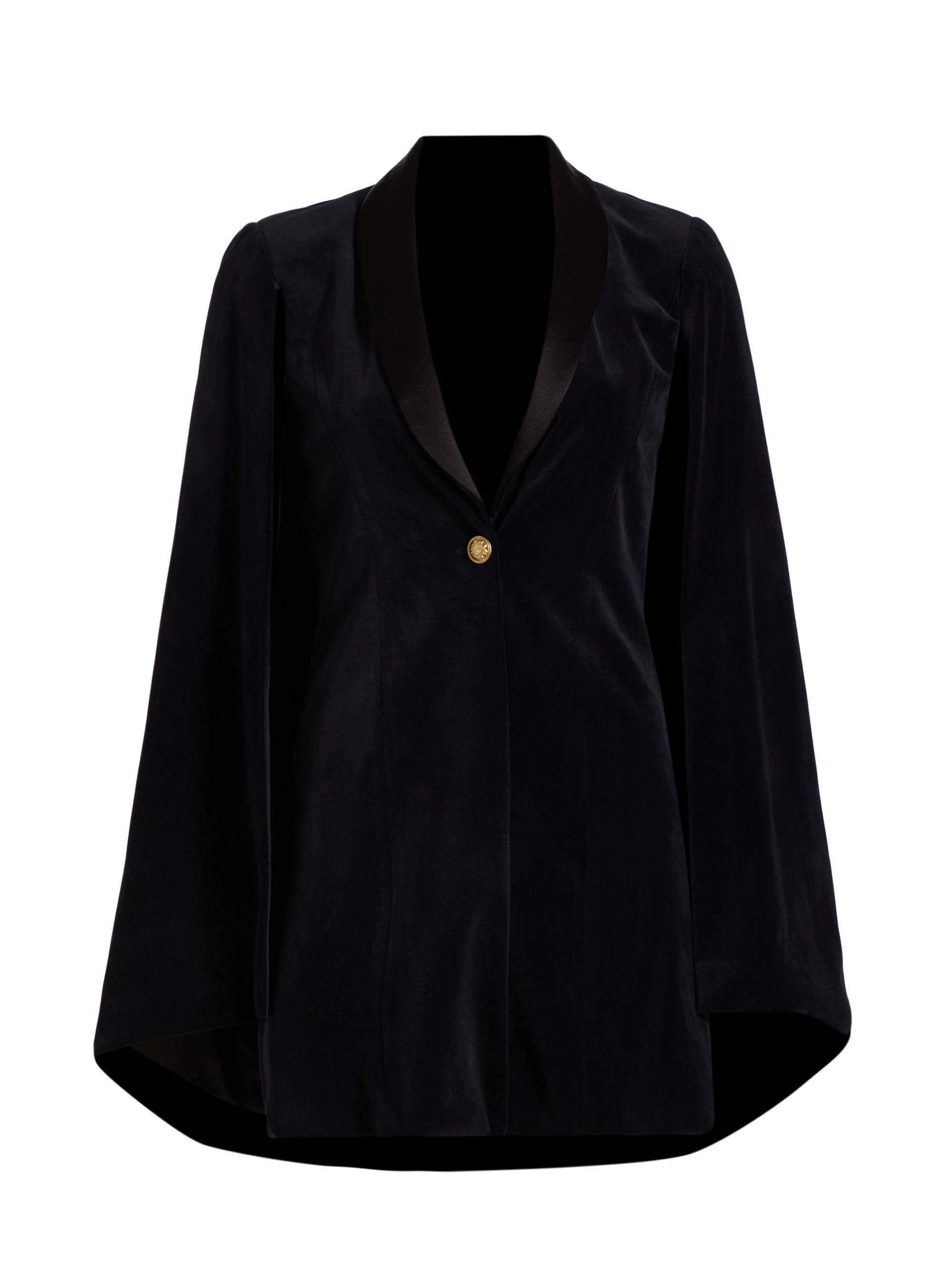ALICE + OLIVIA Women's Esther Velvet Blazer-Style Cape - Black