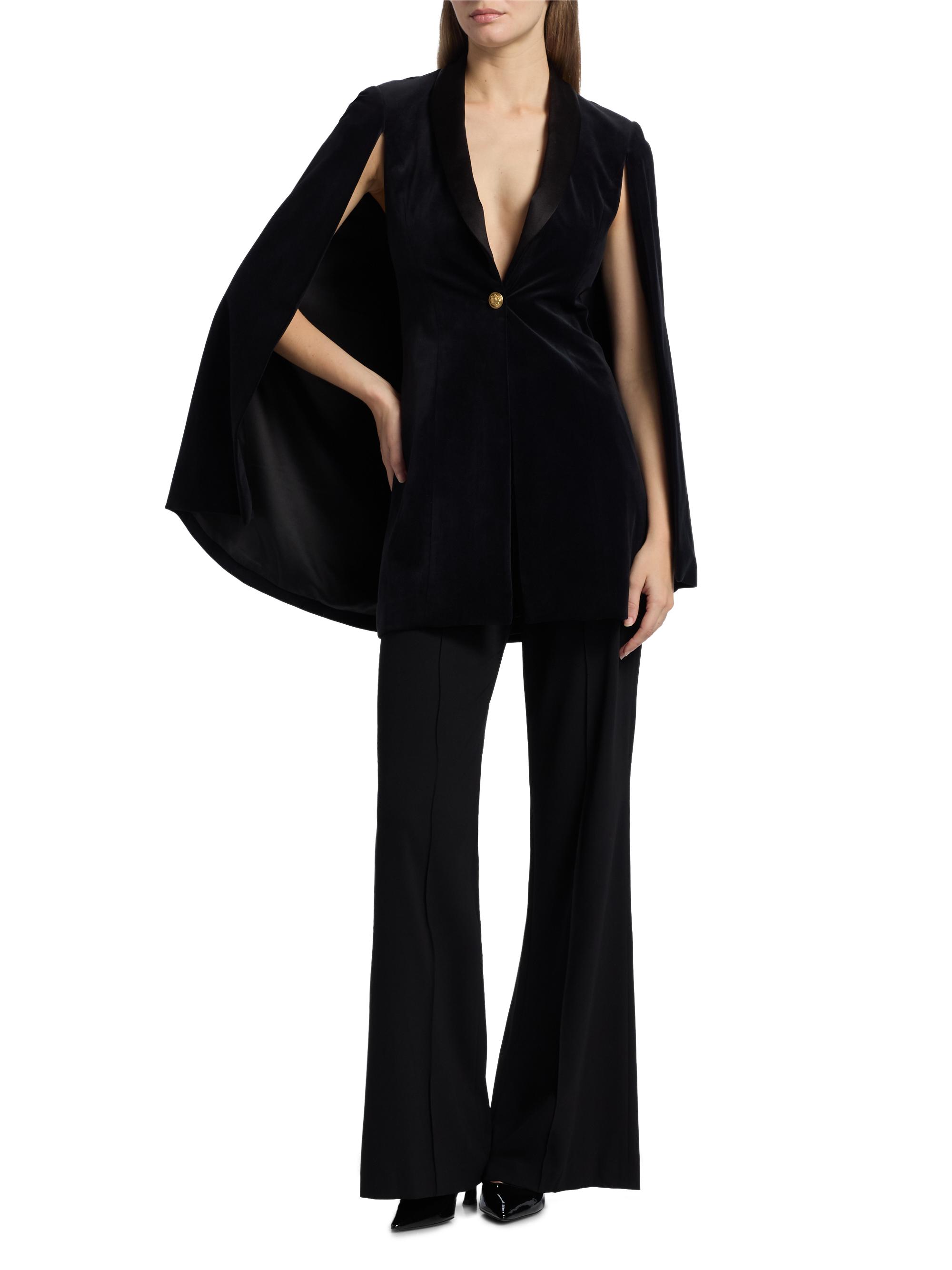 イタリア老舗高級alteaブラックジャケット ALICE + OLIVIA Esther Velvet Blazer-Style Cape | Saks Fifth Avenue