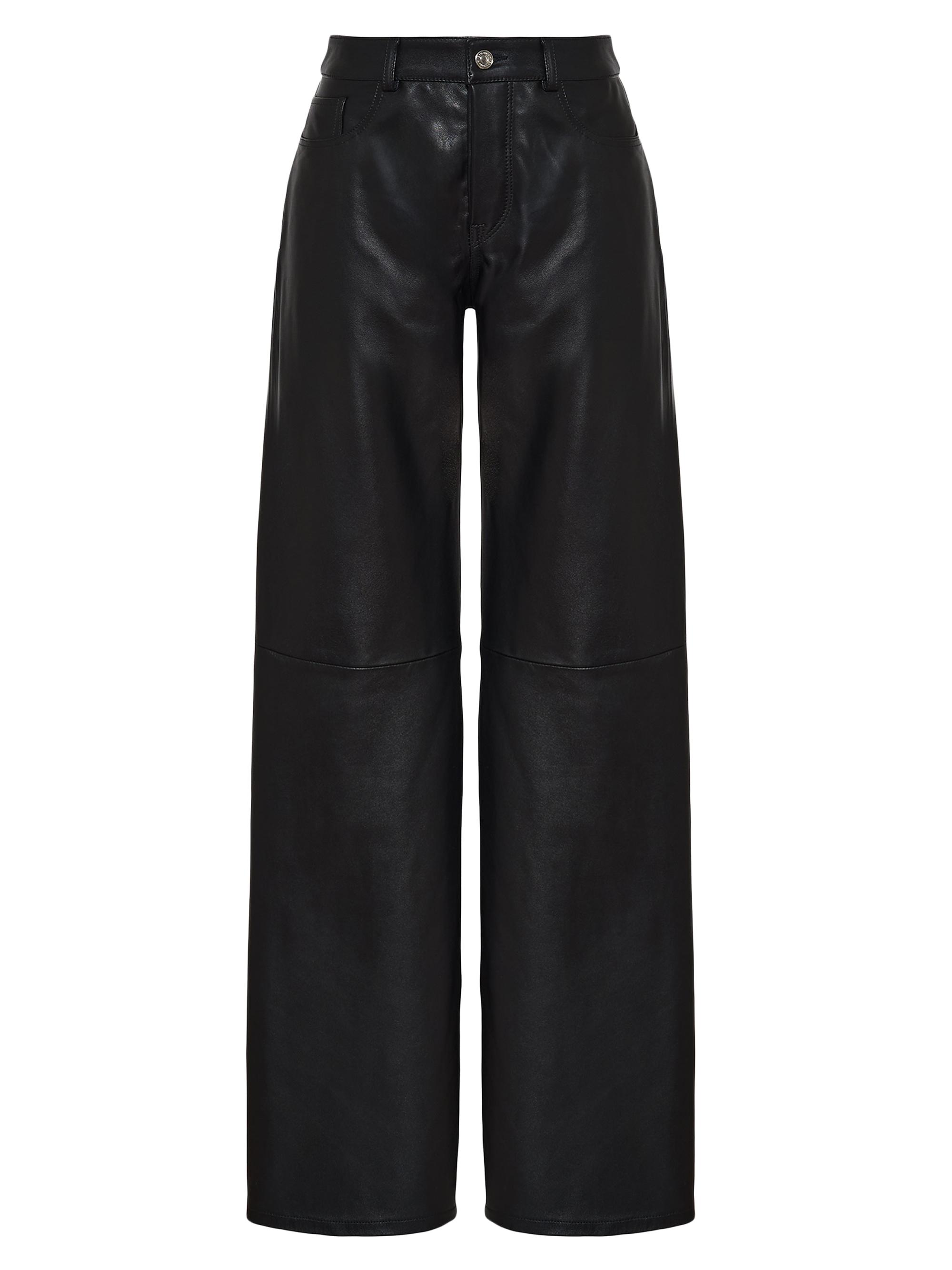 Armarium Women's Luke Leather Wide-Leg Pants - Black