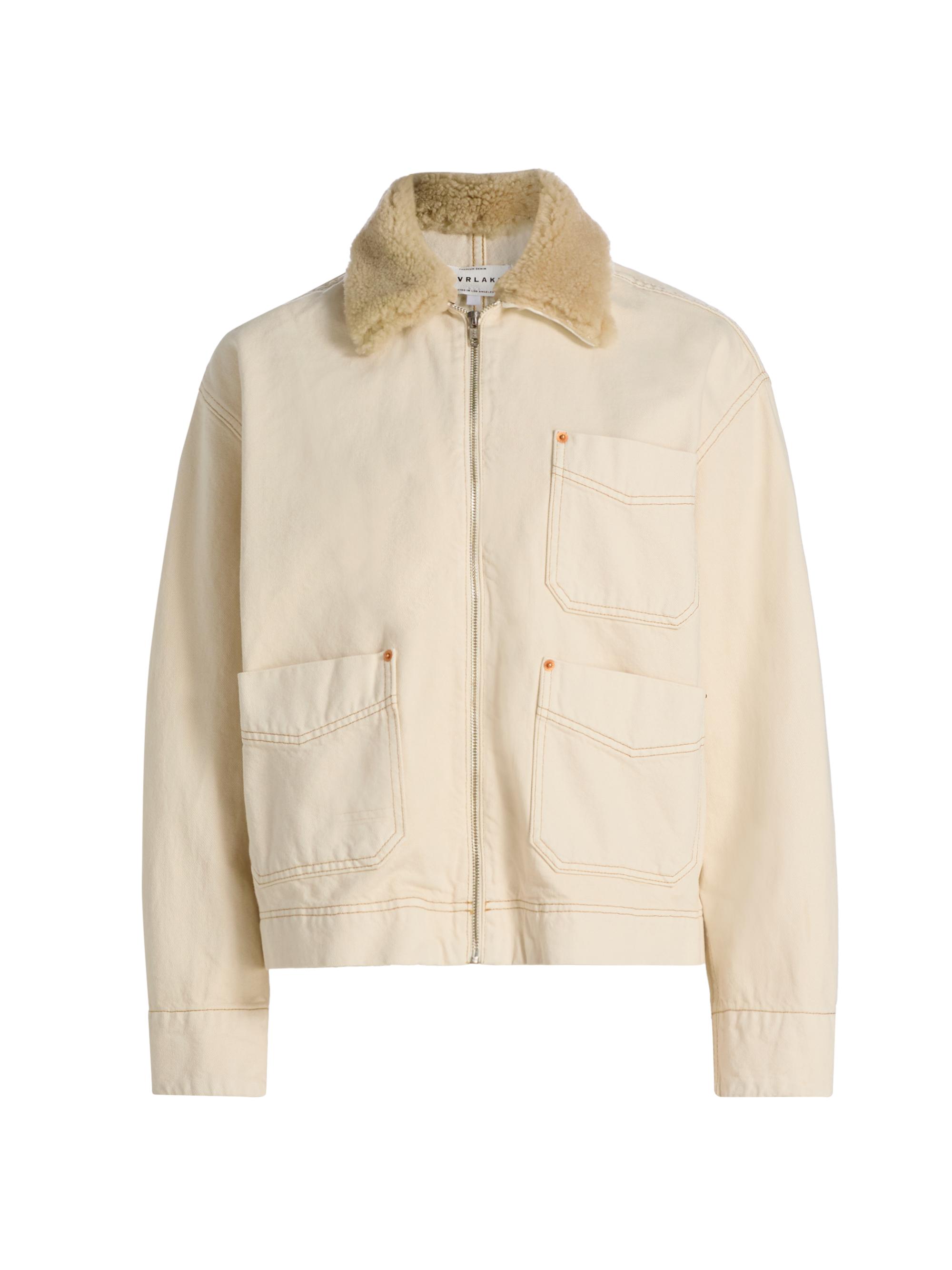 SLVRLAKE Women's Casey Square Workwear Jacket - Winter Ecru