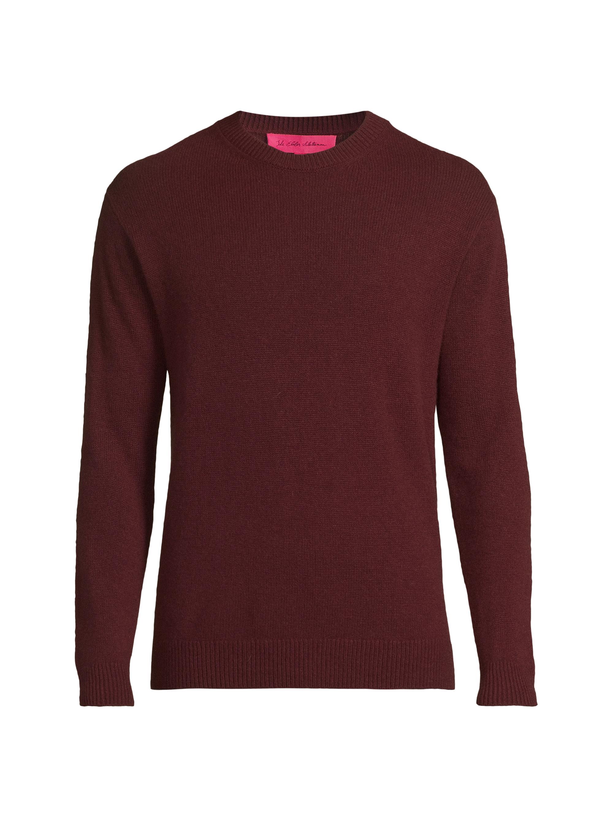 The Elder Statesman Men's Statesman Cashmere Crewneck Sweater - Bordeaux