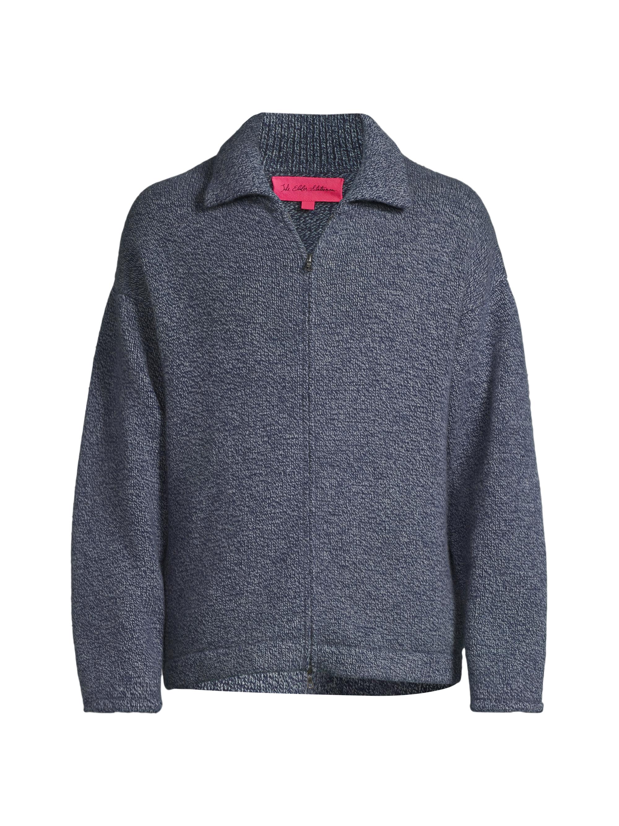 The Elder Statesman Men's Hunter Marl Zip Jacket - Storm Twist
