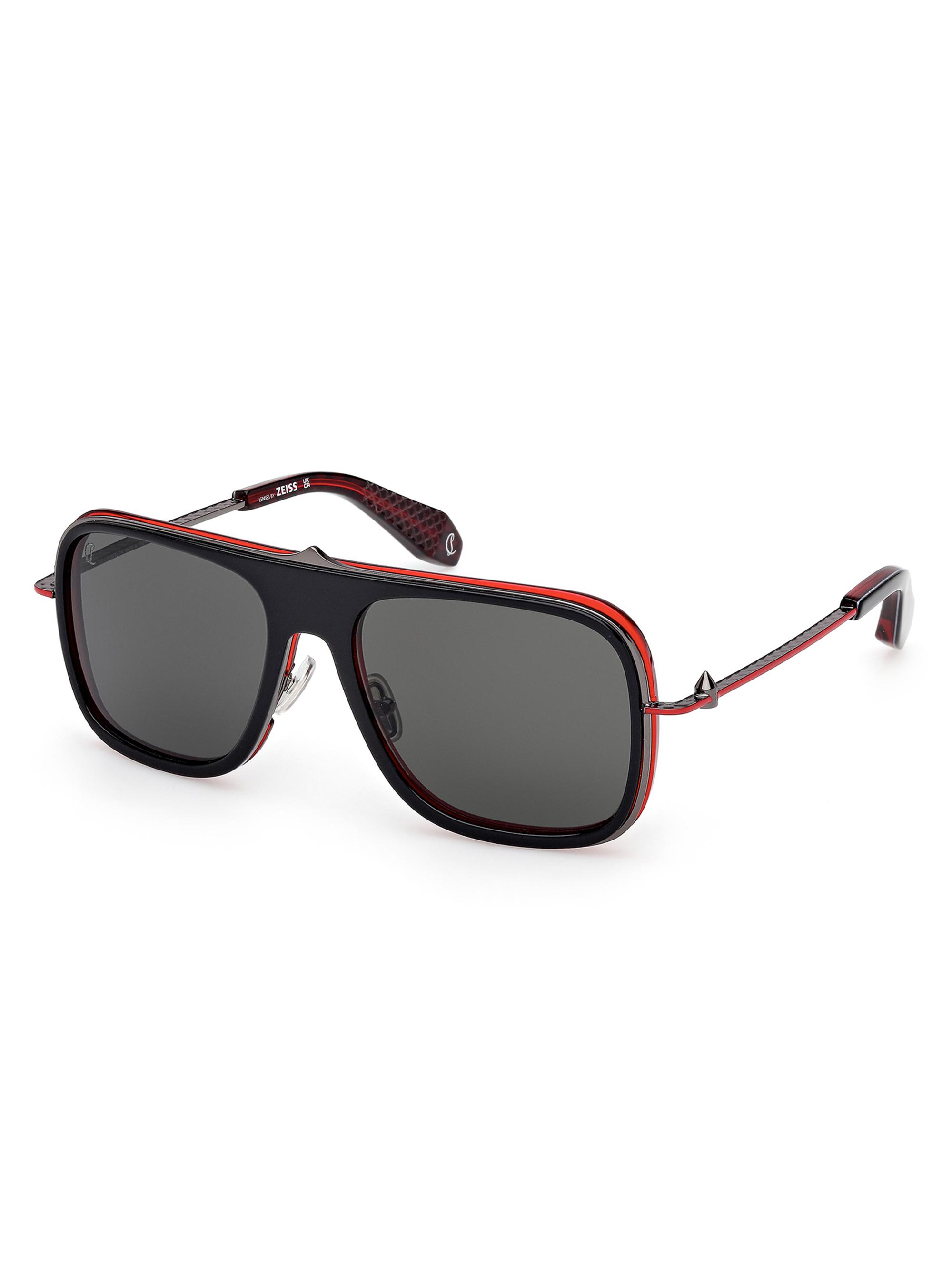Christian Louboutin Men's Greggo 62MM Aviator Sunglasses - Black Red Enamel