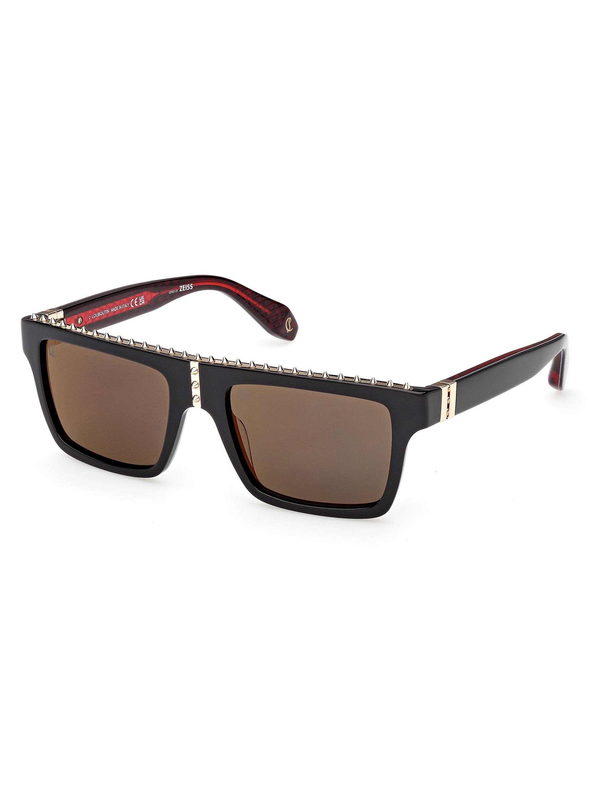 Christian Louboutin Men's Roller 56MM Shield Sunglasses - Black Red