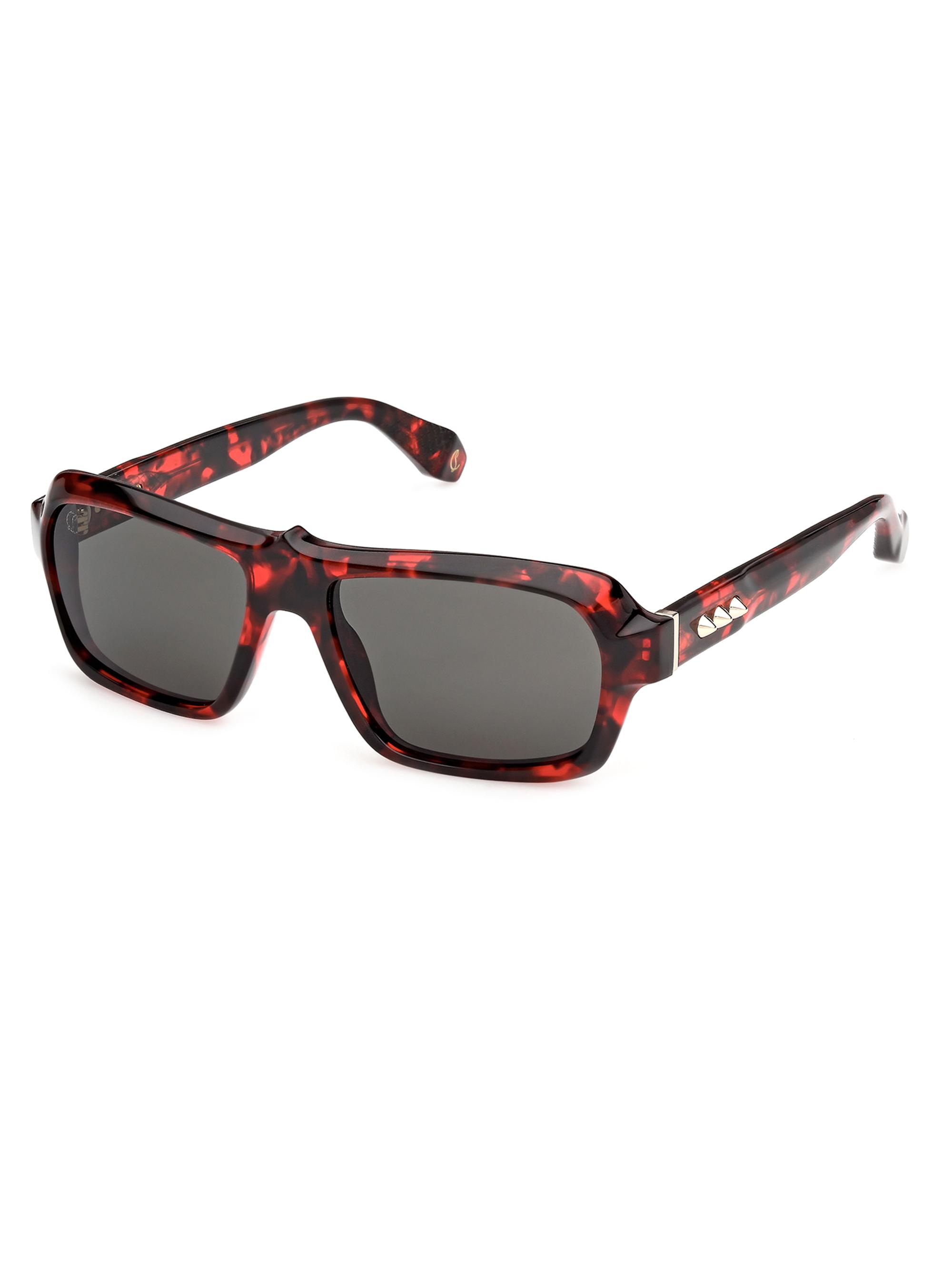 Christian Louboutin Men's Our Georges 56MM Rectangular Sunglasses - Red Havana Smoke