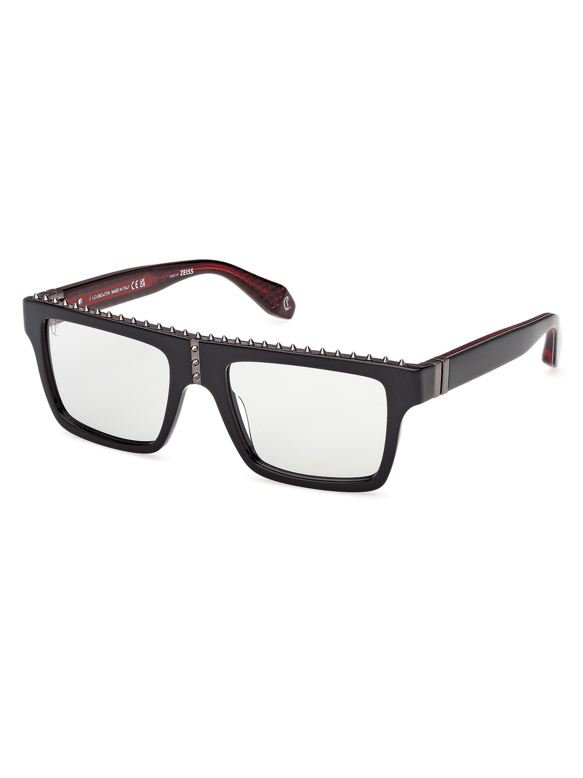 Christian Louboutin Men's Roller 56MM Shield Sunglasses - Black Red Smoke