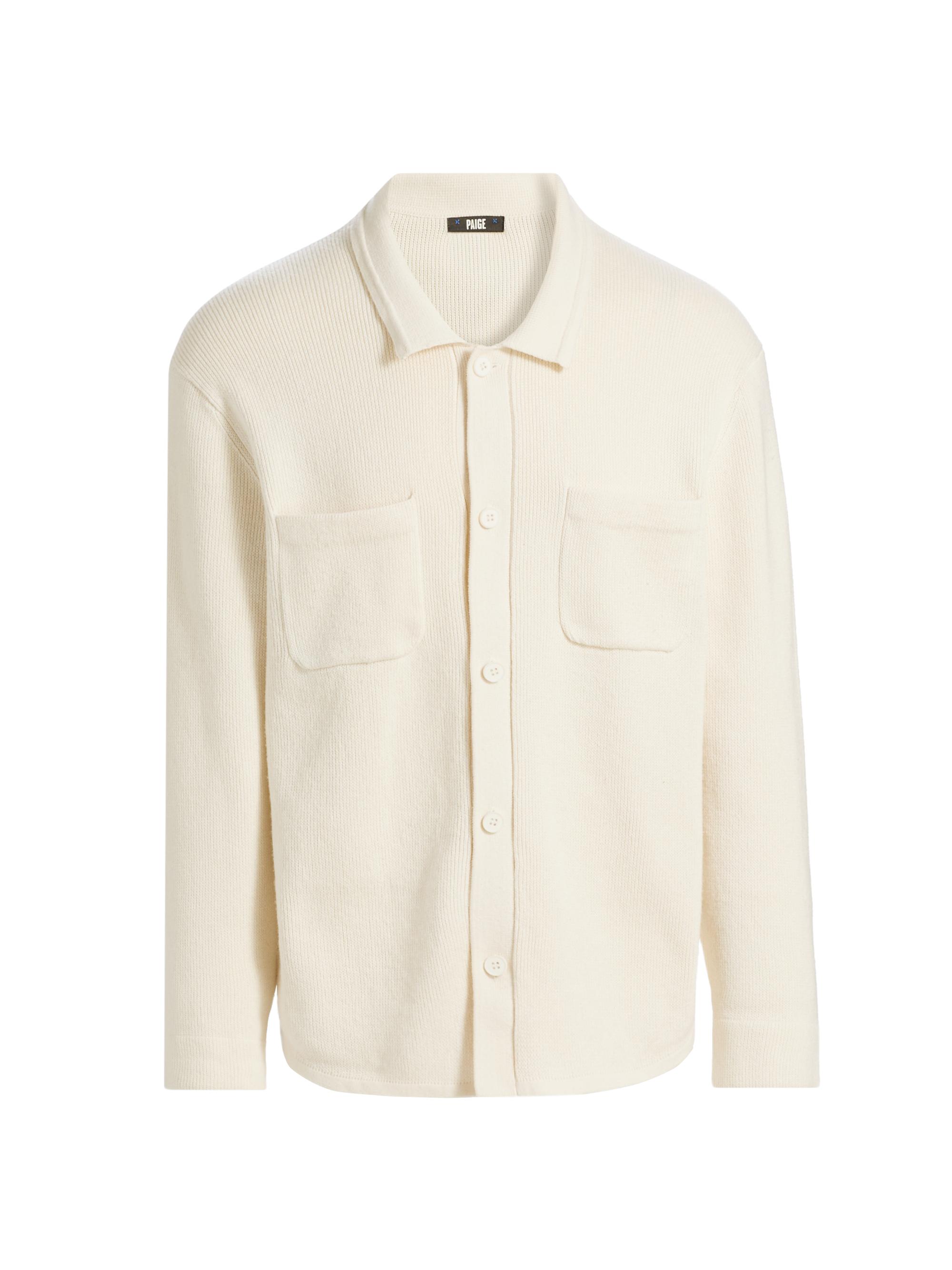 Paige Men's Mason Cotton-Wool Sweater Shirt - Cream Tusk