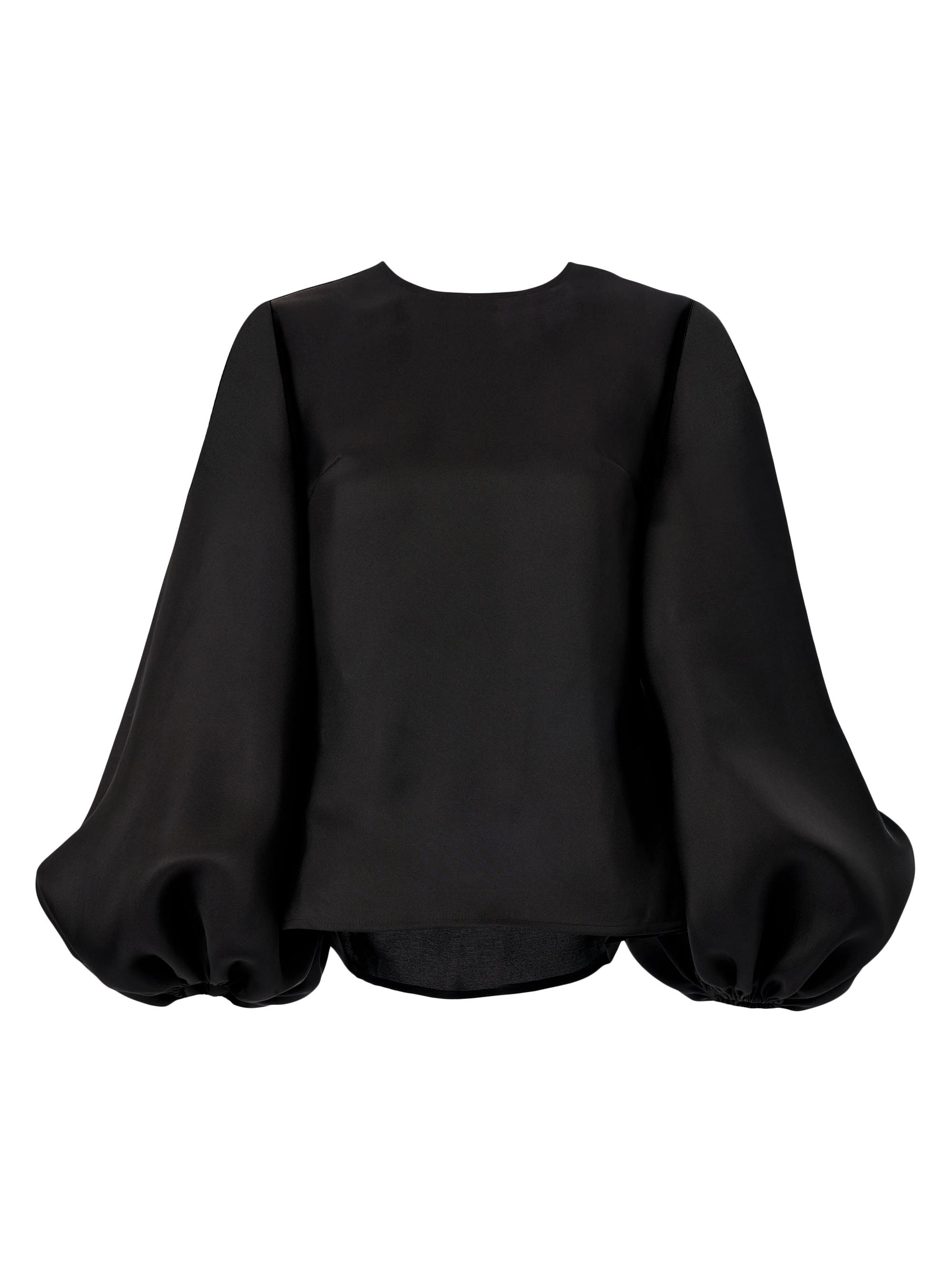 Carolina Herrera Women's Silk Gazar Puff-Sleeve Blouse - Black
