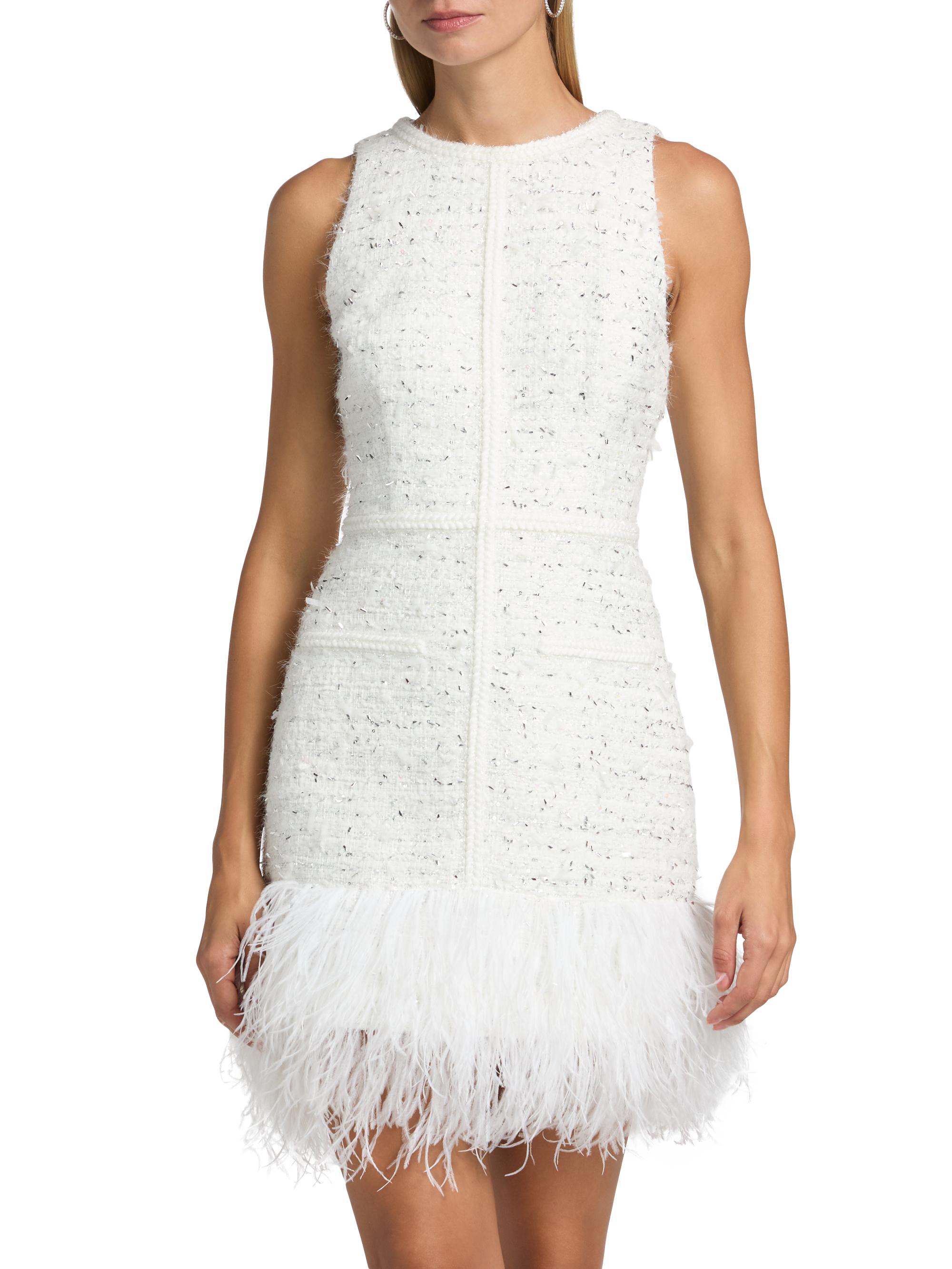 knee length dresses for ladies Moda Mia denim feather mini dress in Black