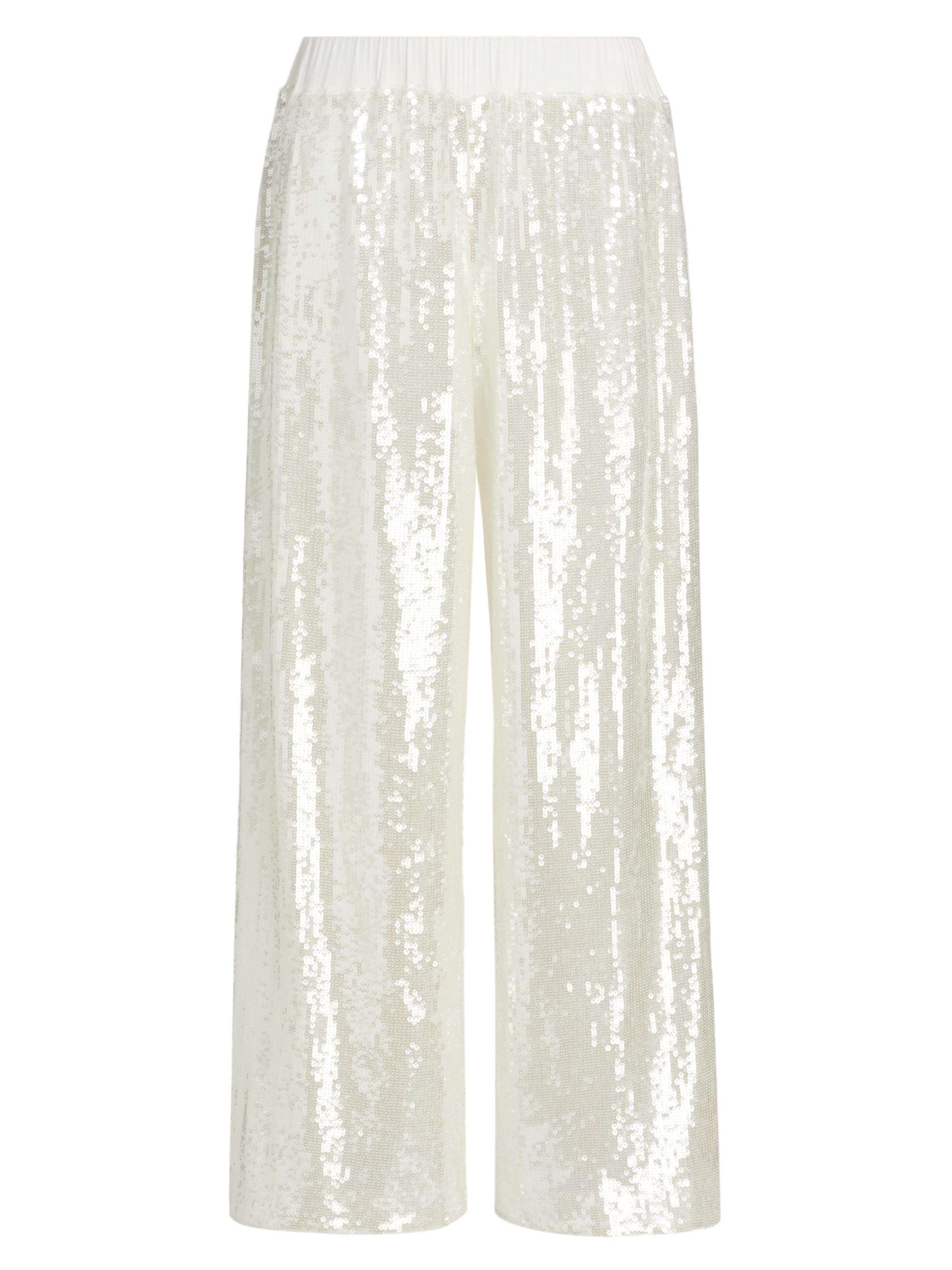 Milly Women's Reed Sequined Pants - White
