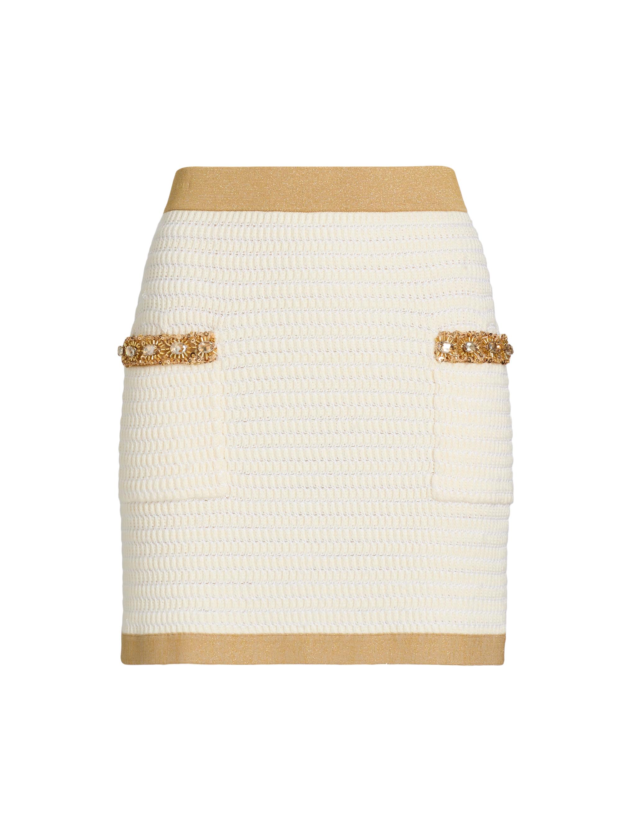 Milly Women's Reggie Crystal-Embellished Miniskirt - Ecru Gold