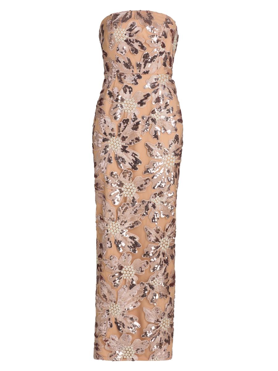 Milly Women's Meredith Sequined Strapless Maxi Dress In Multi