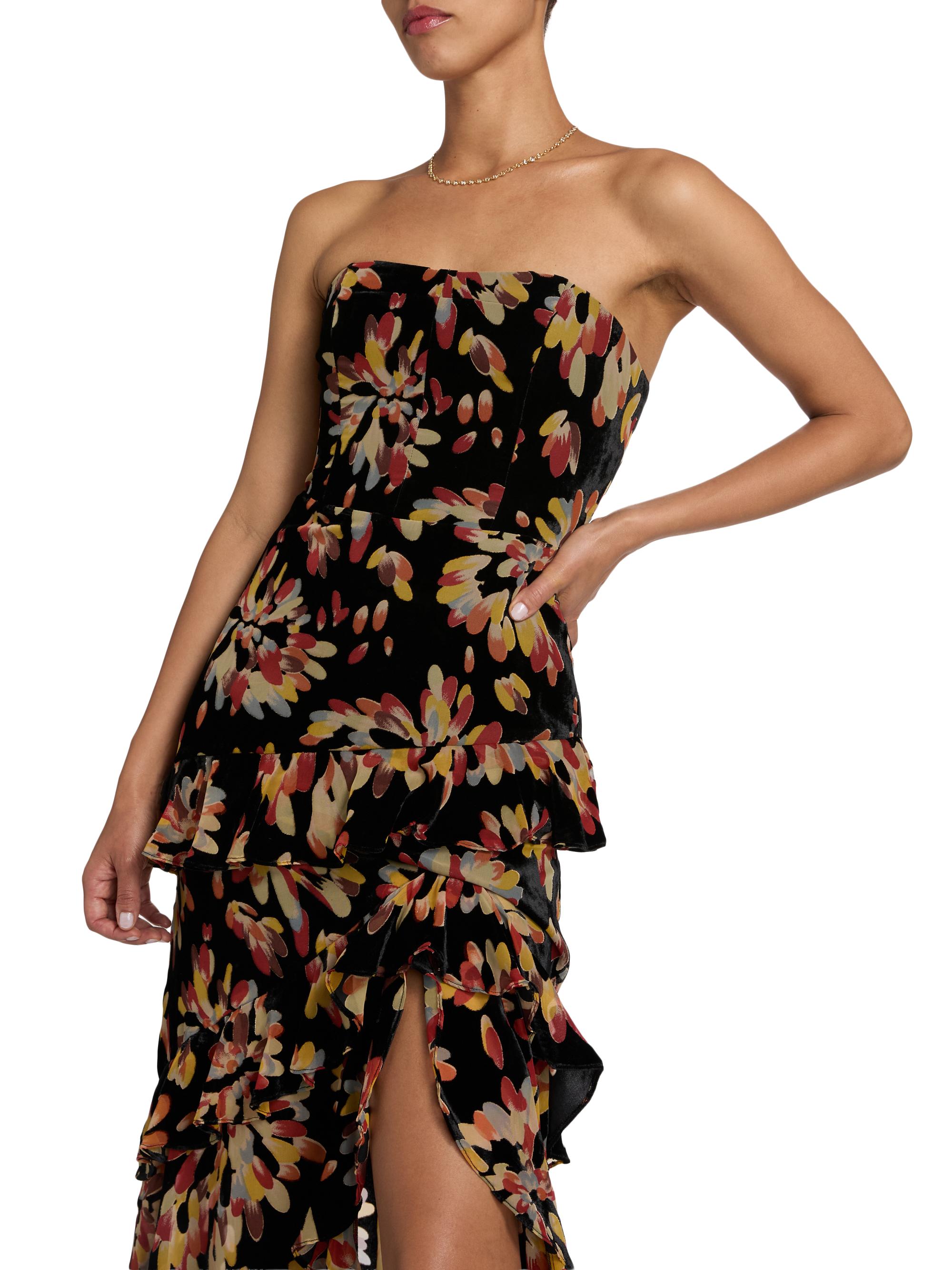 knee length dresses for ladies Lina Velvet Burnout Maxi Dress