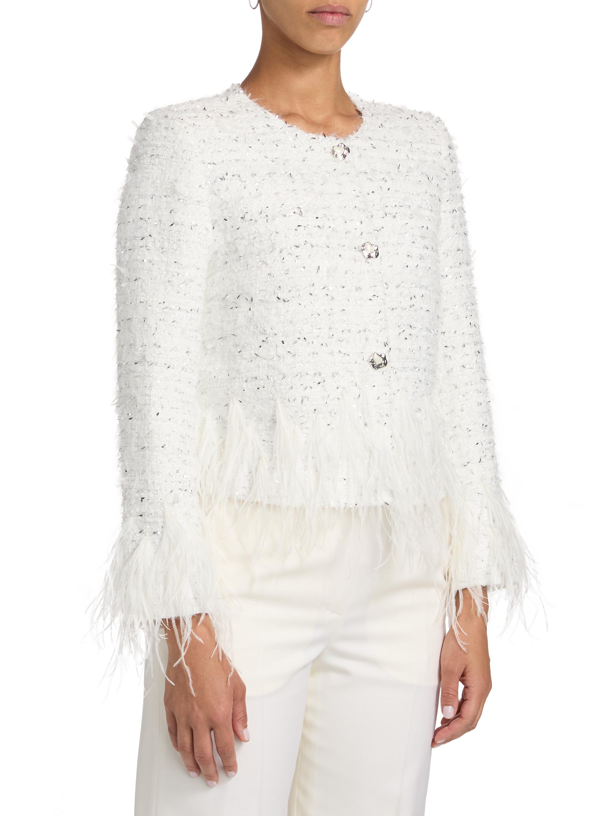 Milly Richele Metallic Tweed Fringed-Trim Jacket | Saks Fifth Avenue