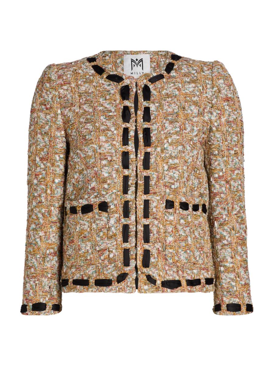 Milly Women's Roman Tweed Ribbon Jacket In Multi