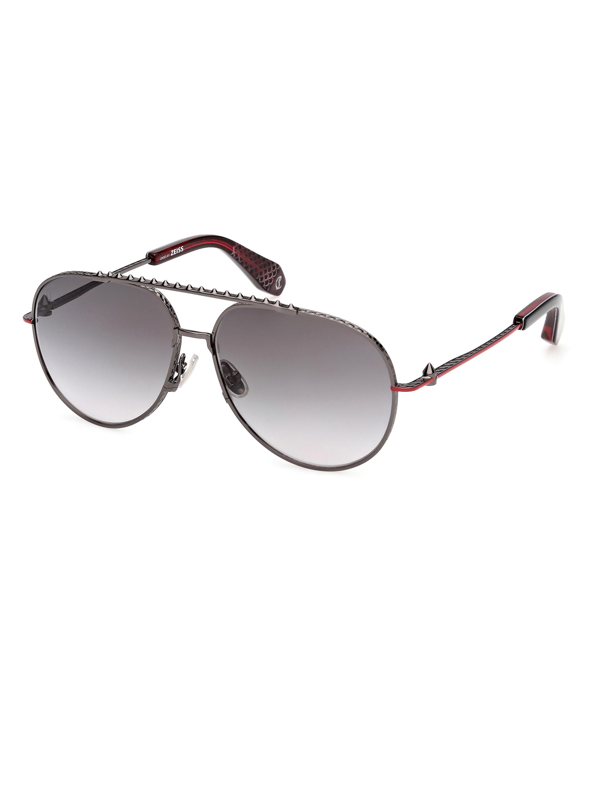 Christian Louboutin Men's Greggo 61MM Aviator Sunglasses - Gunmetal Red