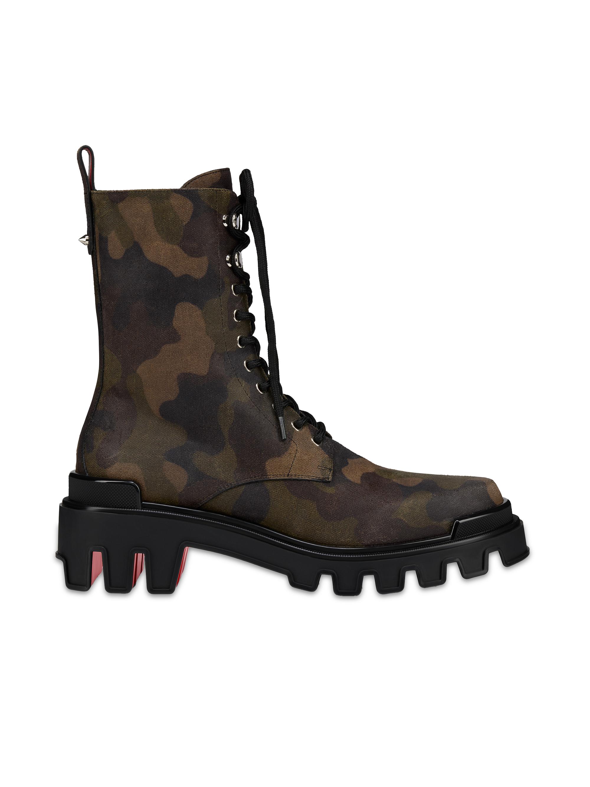 Christian Louboutin Men's Trott Dune Alta Leather Boots - Cafe Green