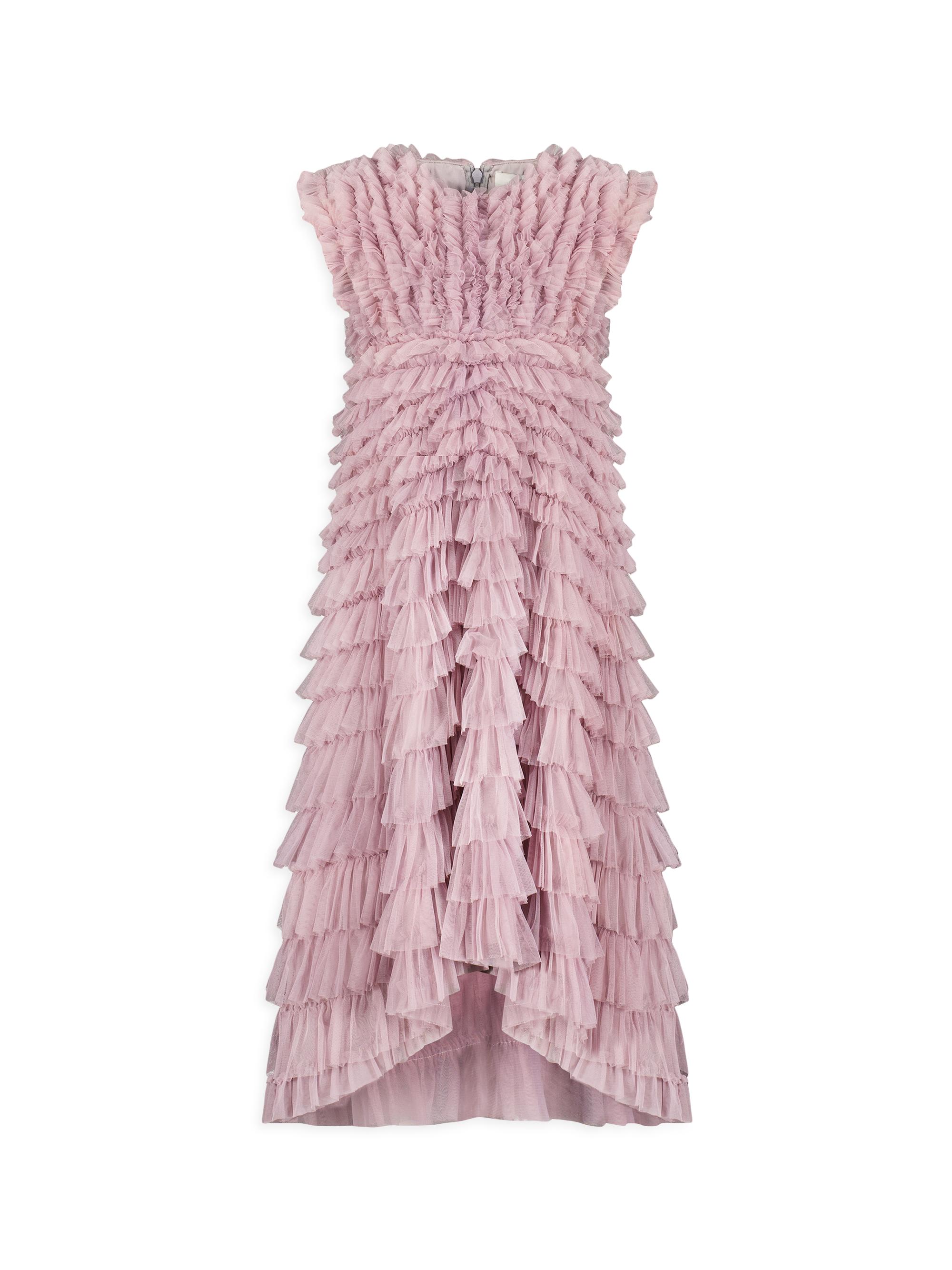 Mac Duggal Little Girl's & Girl's Tiered Tulle Gown - Vintage Lilac