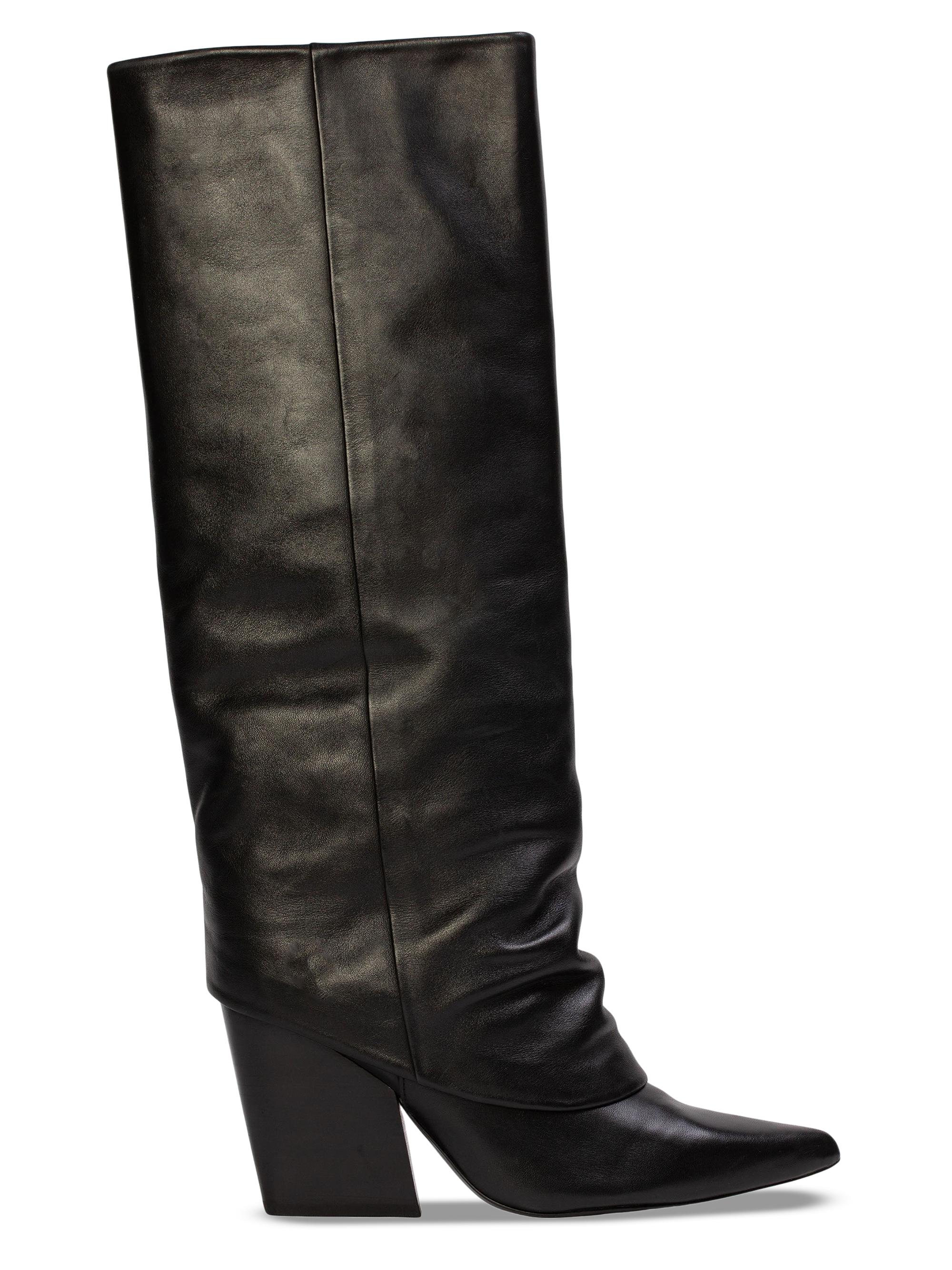 Black Suede Studio Women's Nev 100 Leather Western Boots - Black Leather