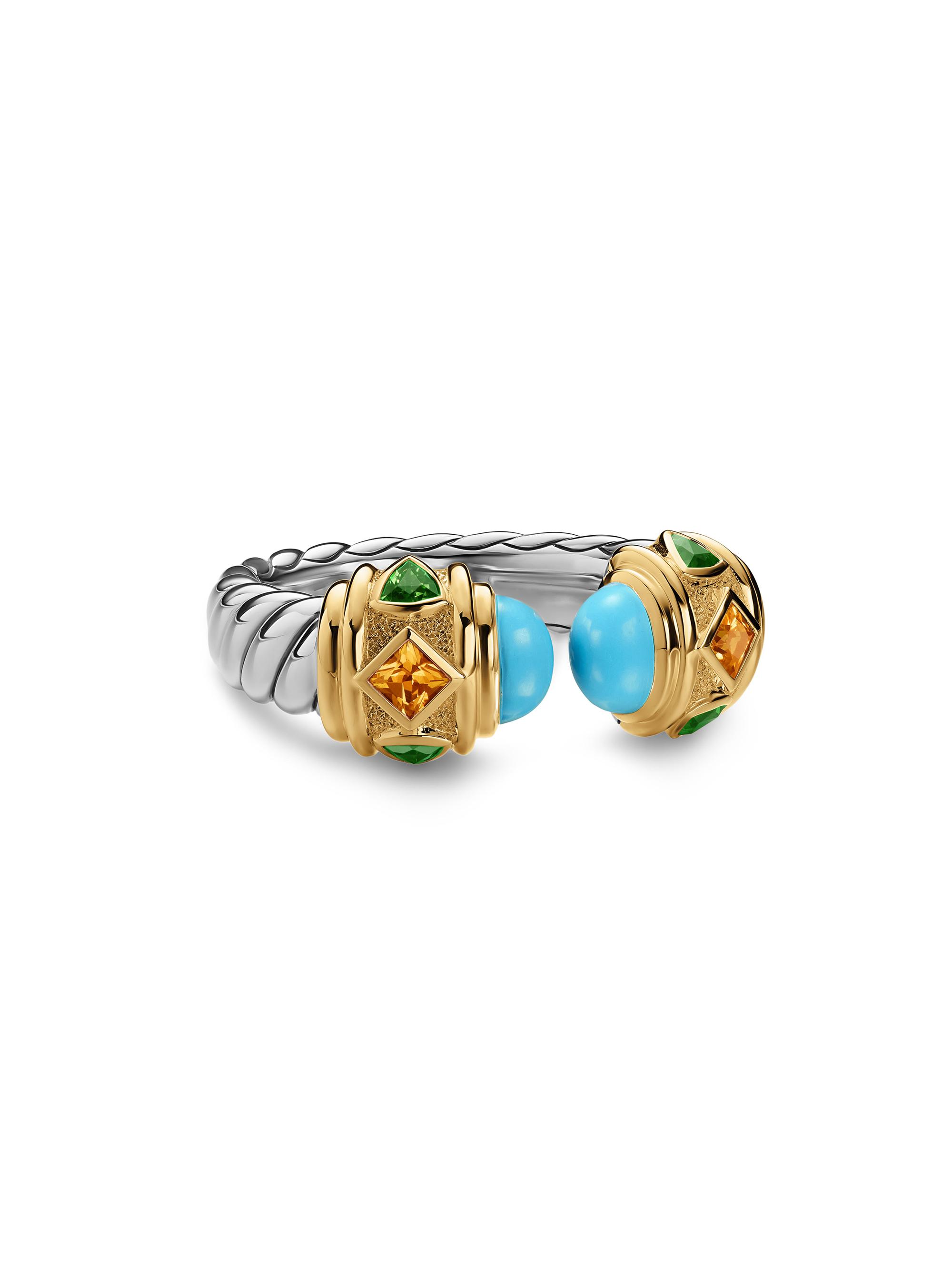 David Yurman Women's Renaissance Color Ring in Sterling Silver - Reconstituted Turquoise