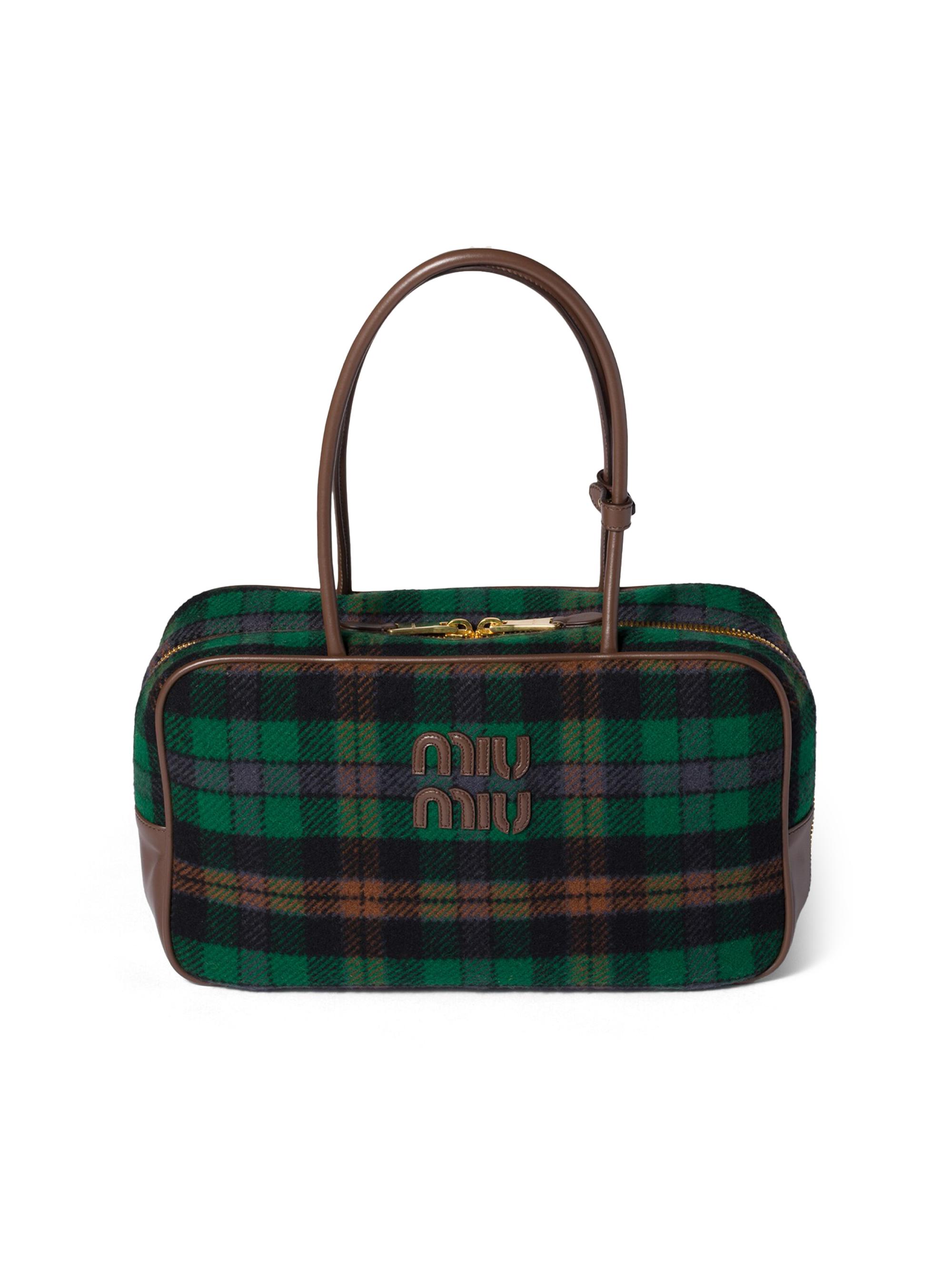 Miu Miu Beau Tartan Top-Handle Bag with Leather Details | Saks
