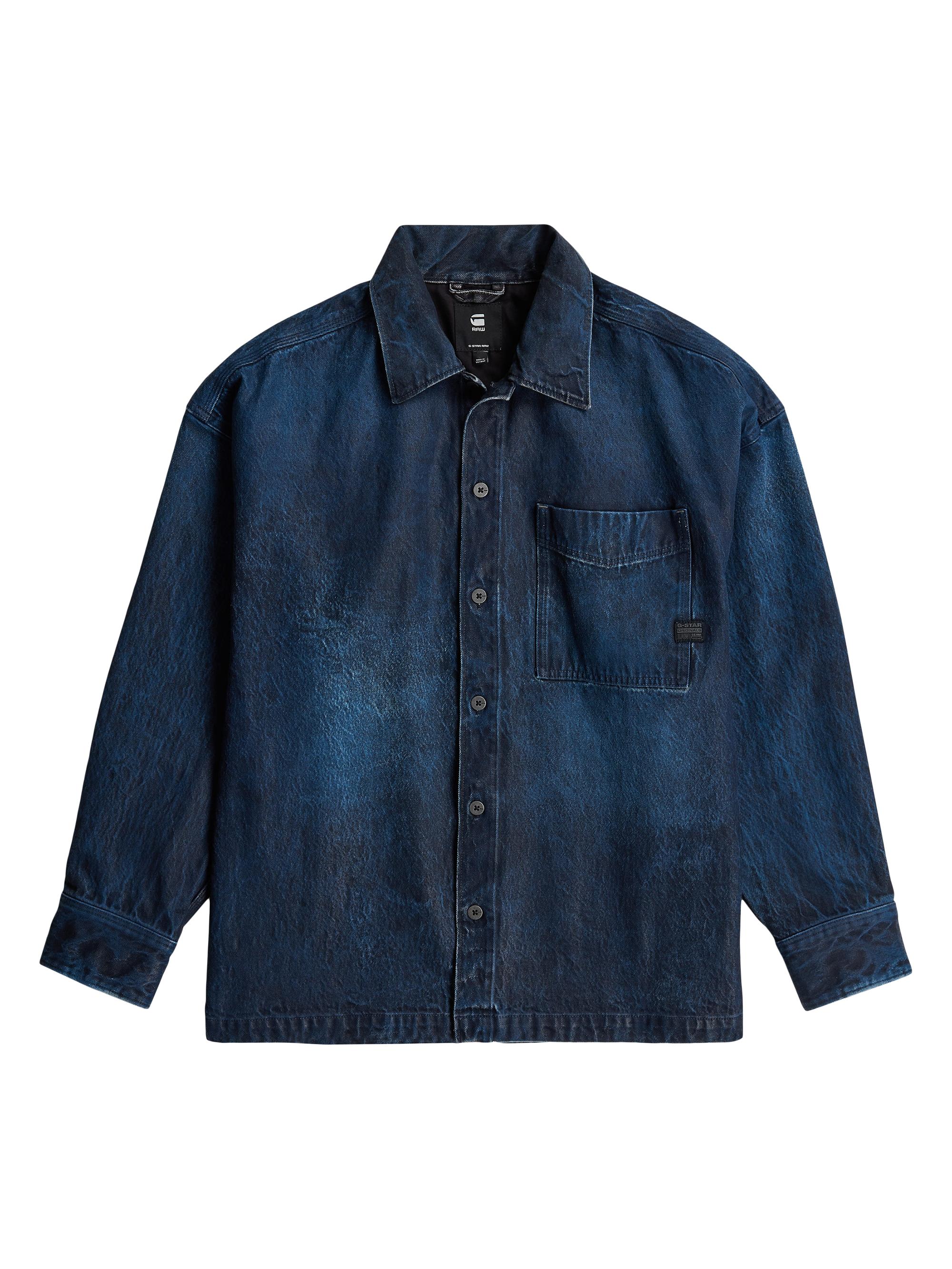 G-Star Men's Denim Boxy-Fit Overshirt - Faded Cerulean Skin