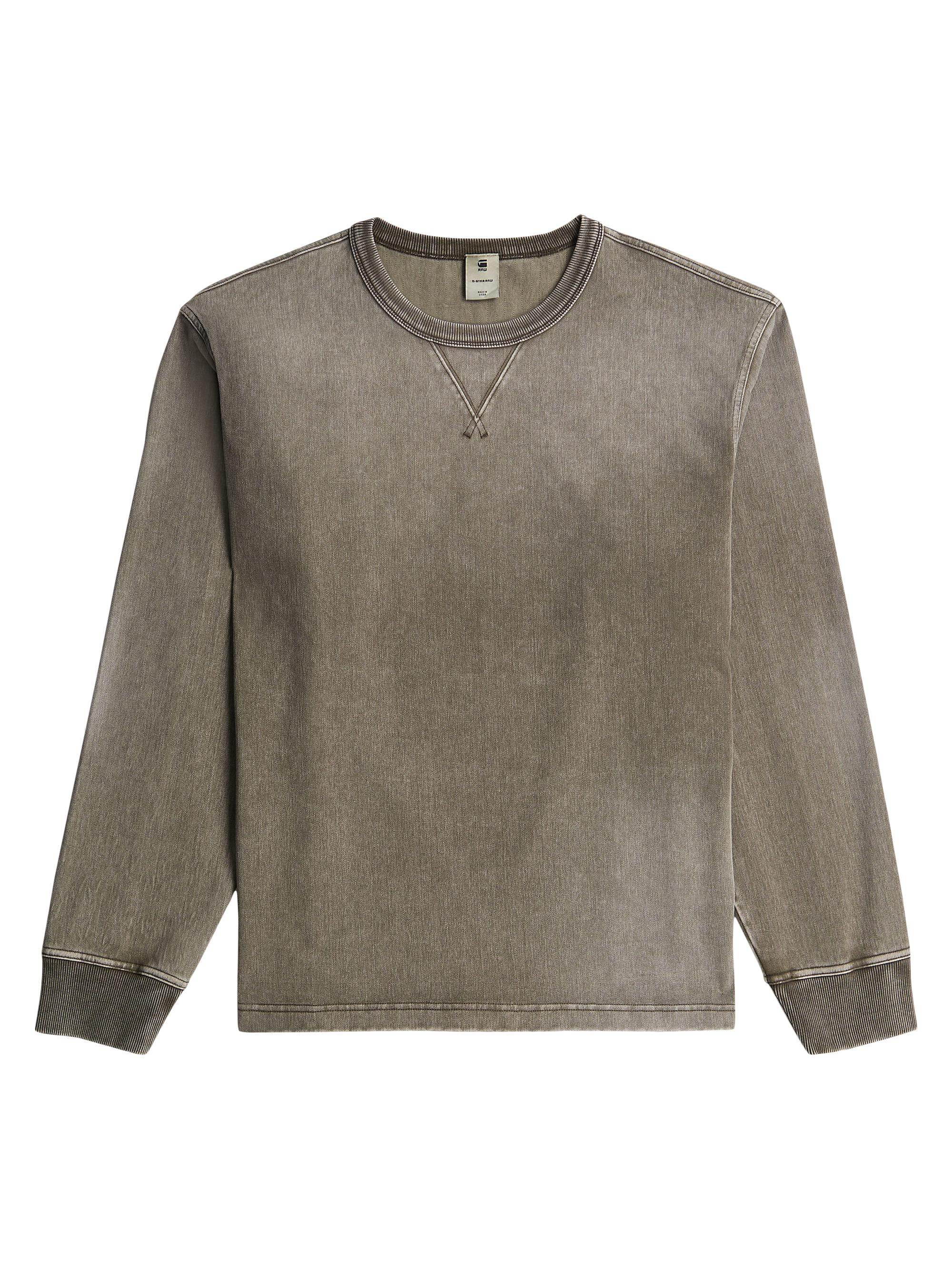 G-Star Men's Cotton-Blend Relaxed-Fit Sweater - Wren Gold Snow Bleach