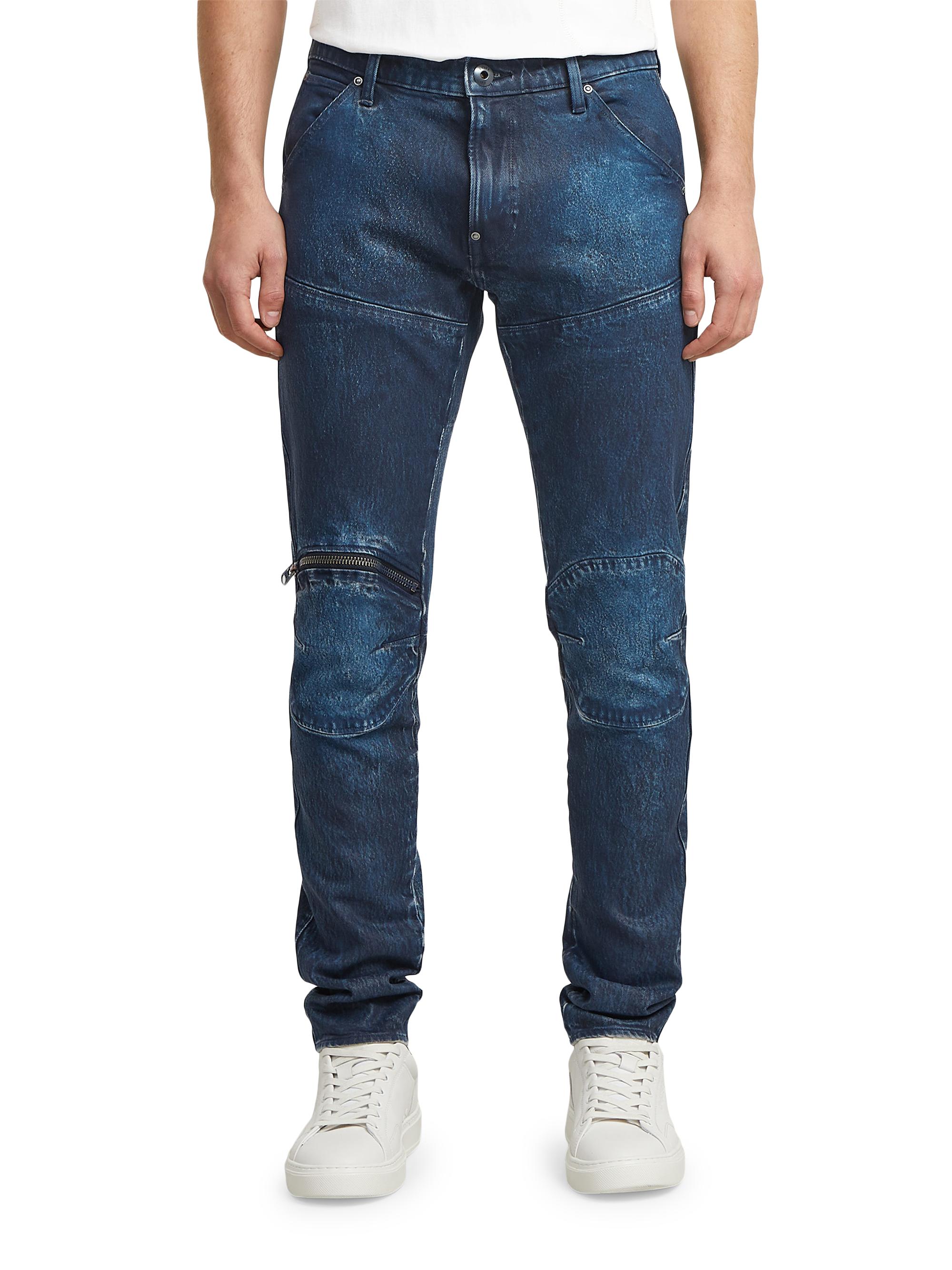G-Star Men's 5620 3D Zip-Knee Skinny Jeans - Faded Cerulean Skin