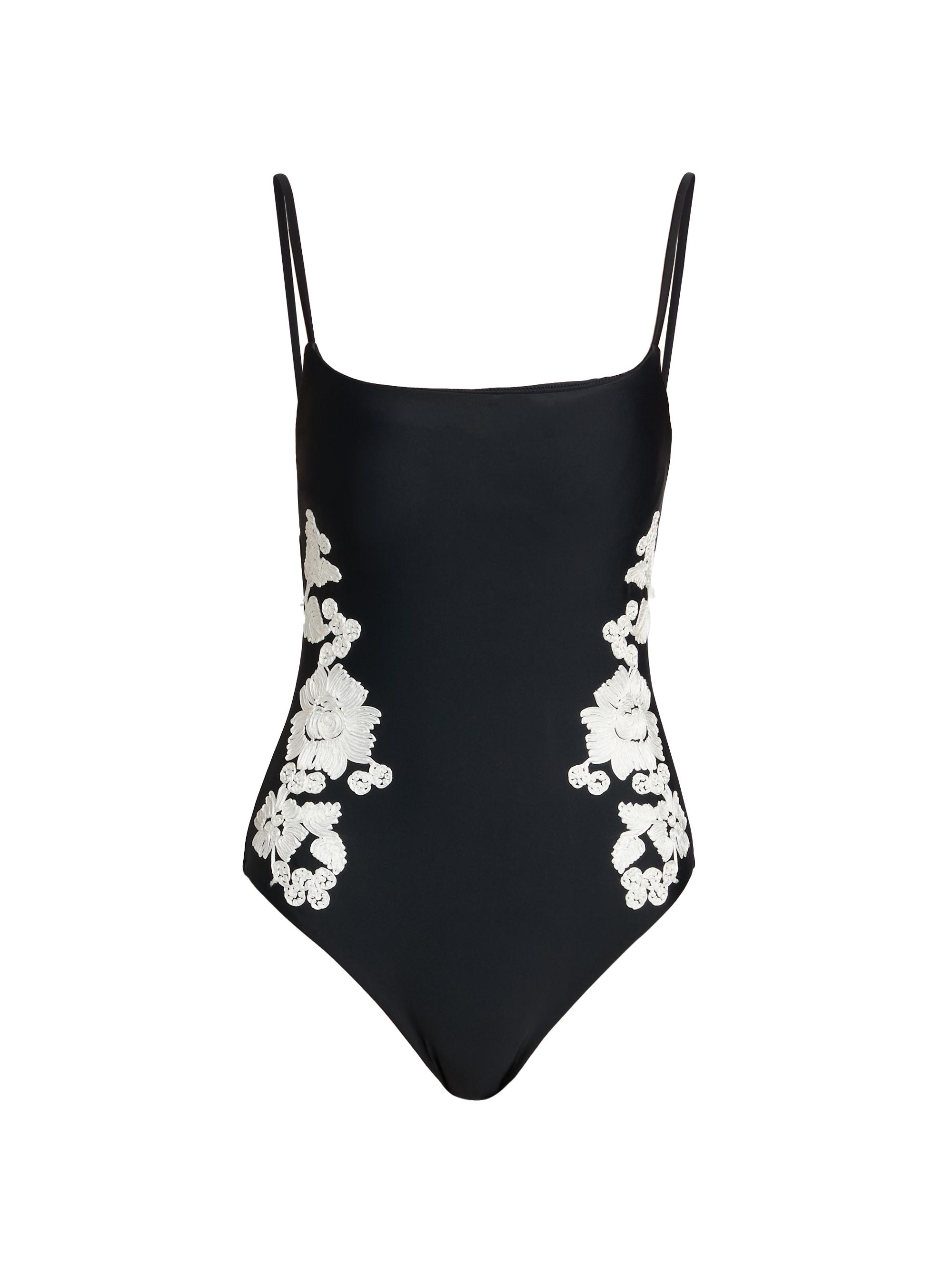 SIMKHAI Women's Juniper Embroidered One-Piece Swimsuit - Black Multi