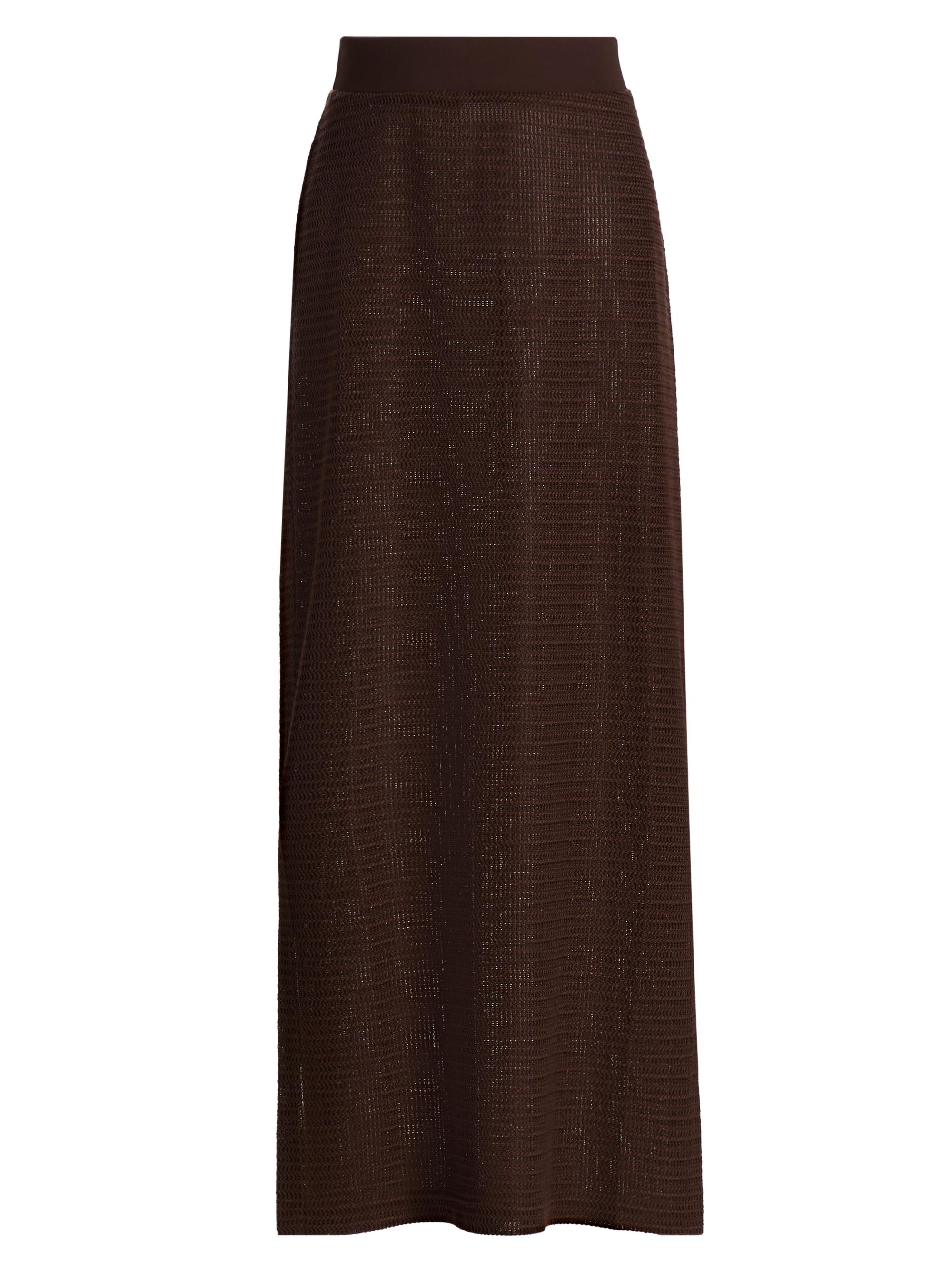 SIMKHAI Women's Nicky Knit Cover-Up Midi-Skirt - Chocolate