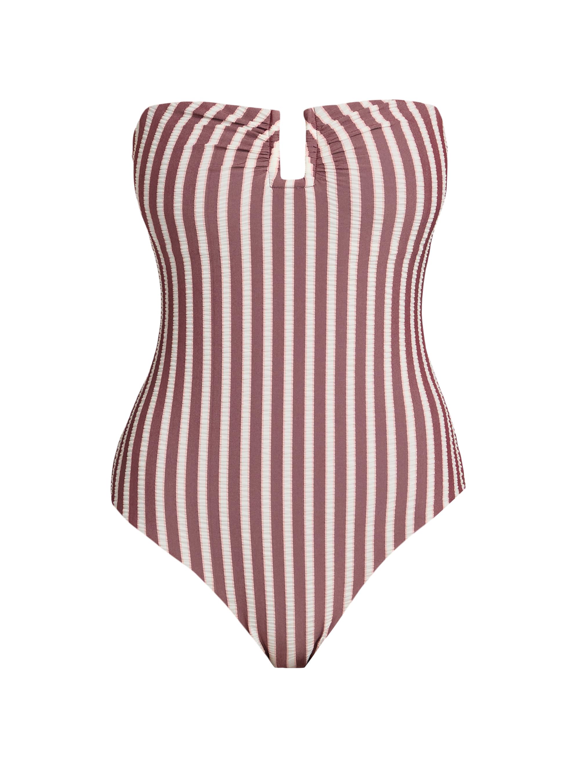 SIMKHAI Women's Ottilie Striped One-Piece Swimsuit - Oxblood Stripe