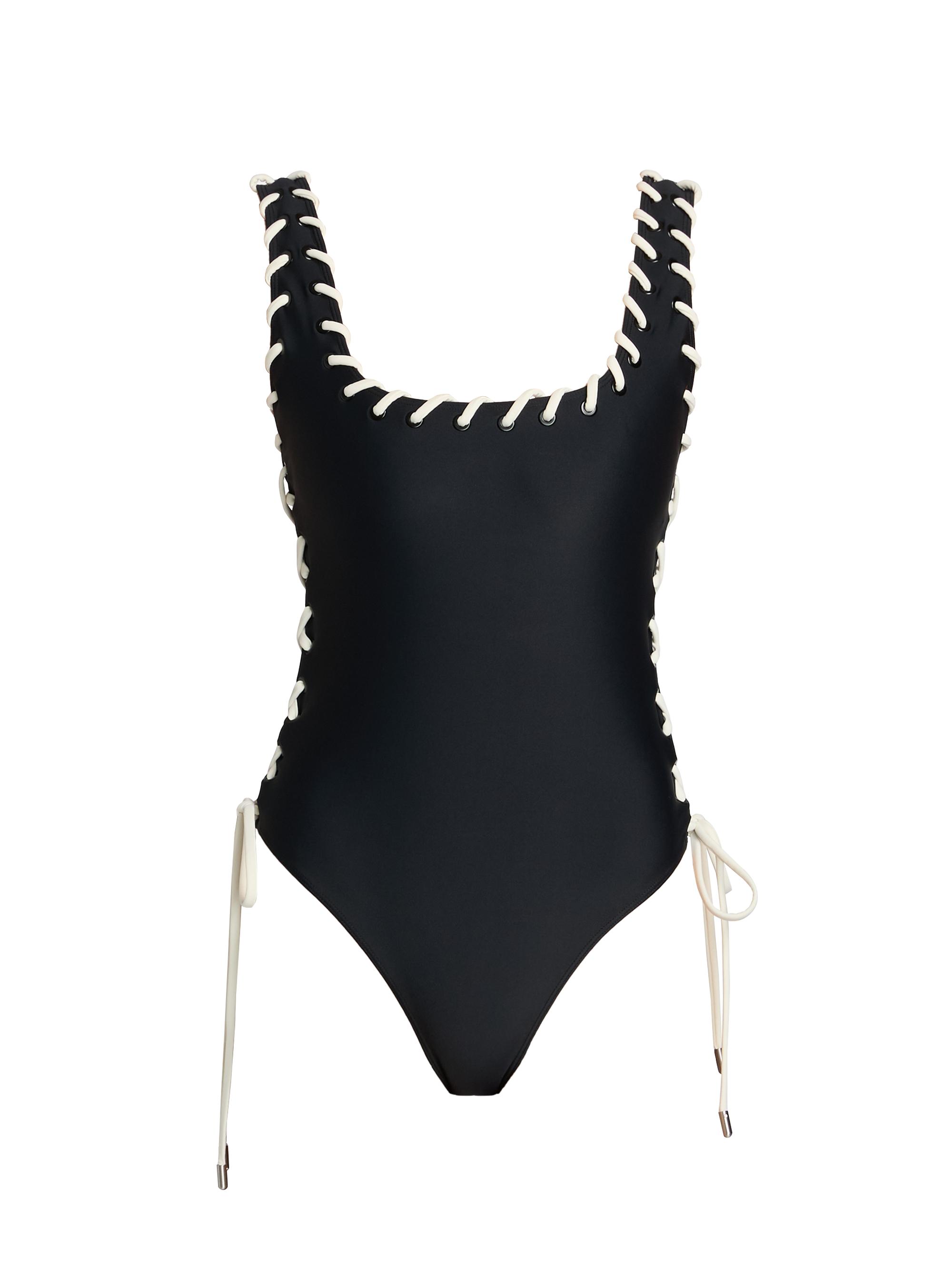 SIMKHAI Women's Dayton One-Piece Swimsuit - Black White