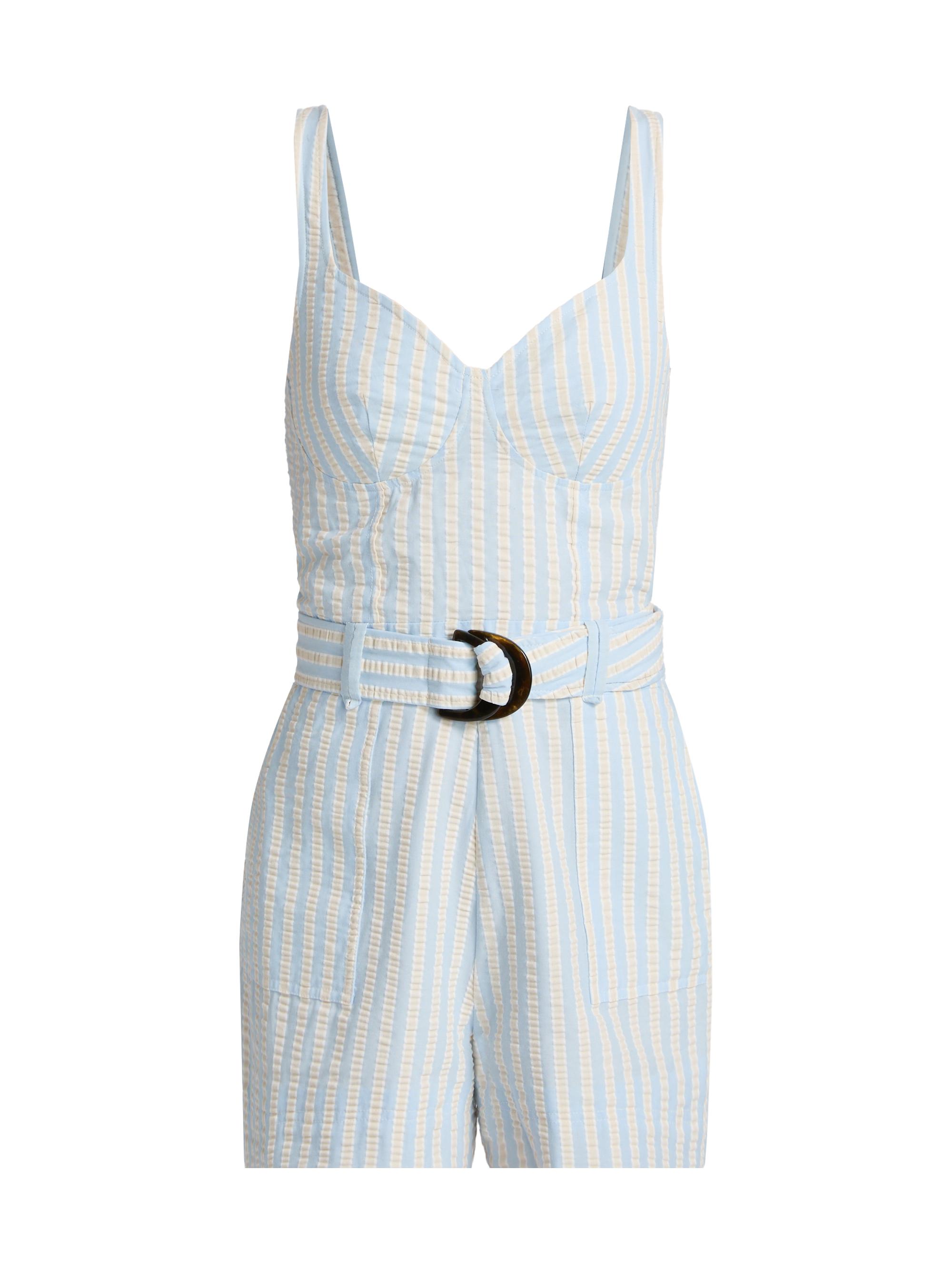 SIMKHAI Women's Kai Bustier-Style Romper - Hydrangea Blue Stripe