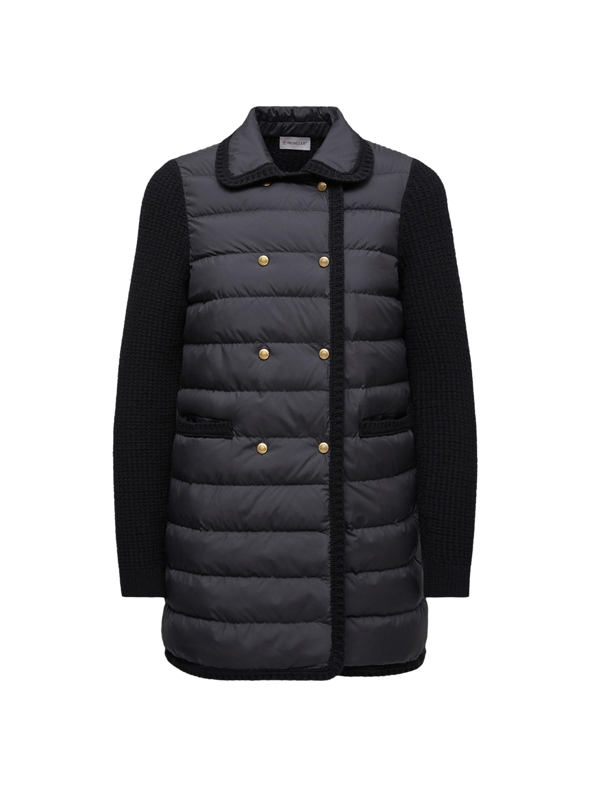 Moncler Women's Down-Filled Cardigan in Wool and Cashmere - Black