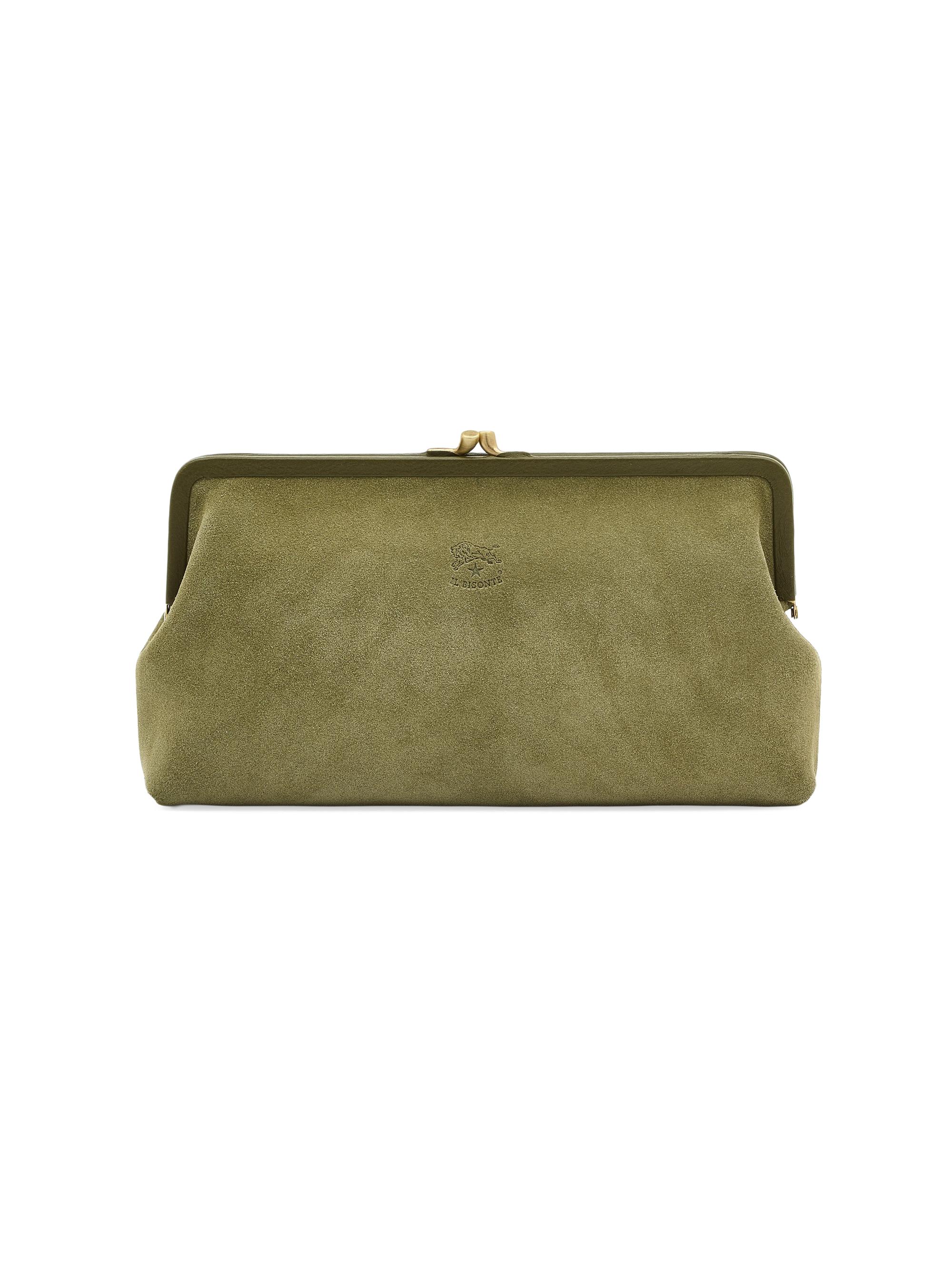Il Bisonte Women's Manuela Classic Suede Clutch - Verde Rugiada