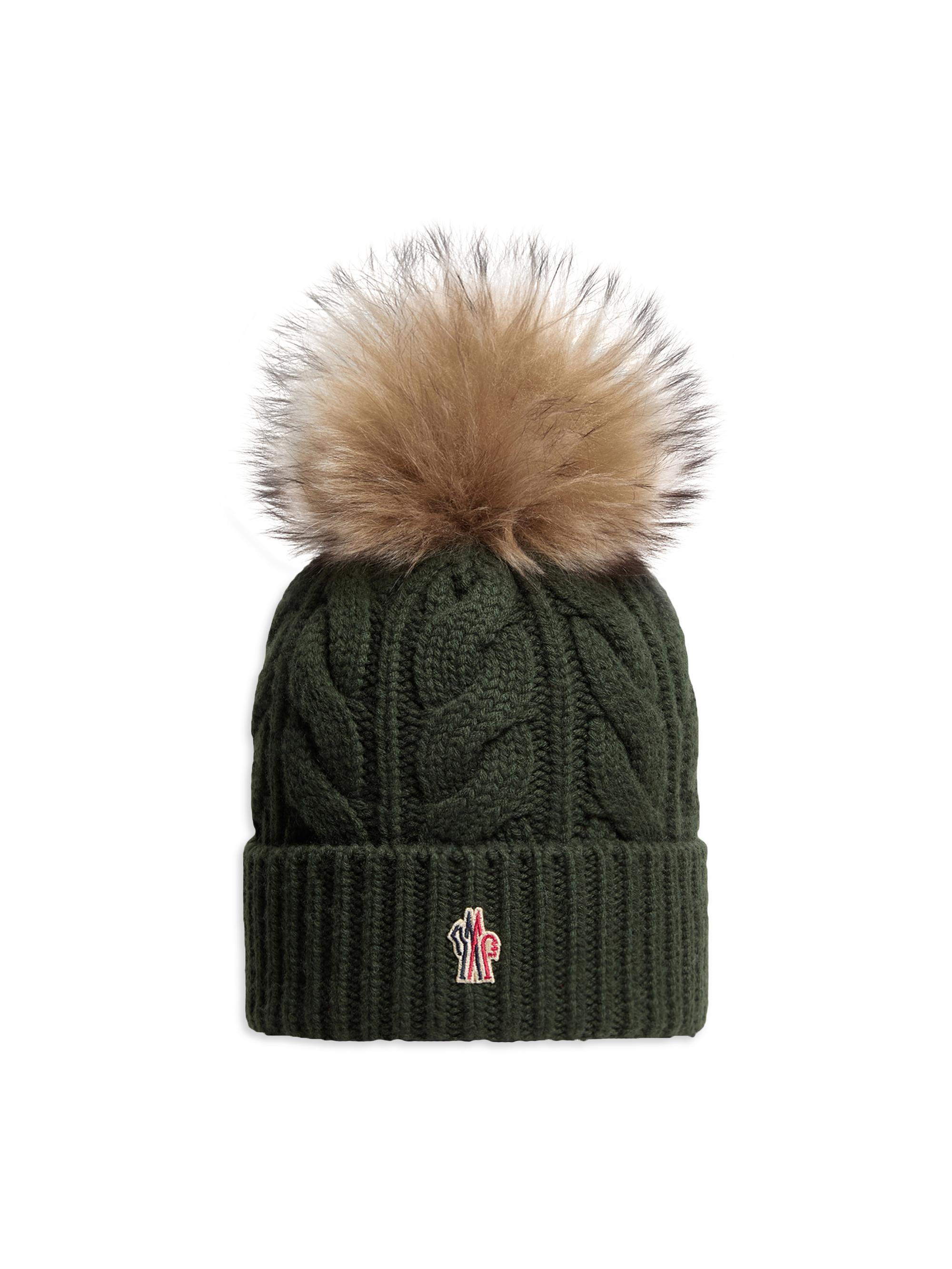 Moncler Grenoble Women's Beanie Hat in Wool and Cashmere - Olive Green