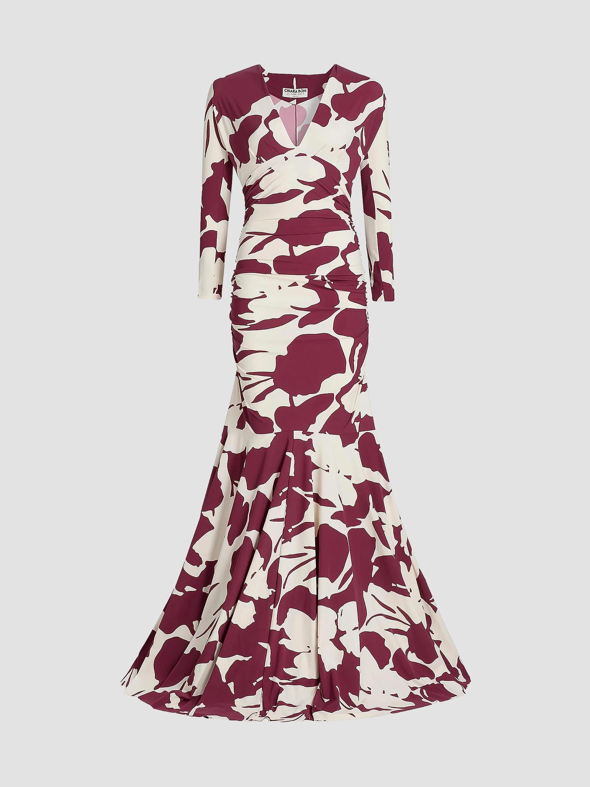saks fifth avenue petite formal dresses Chiara Boni La Robe Women's Riensen Ambstract Trumpet Gown - Corfu BENPR